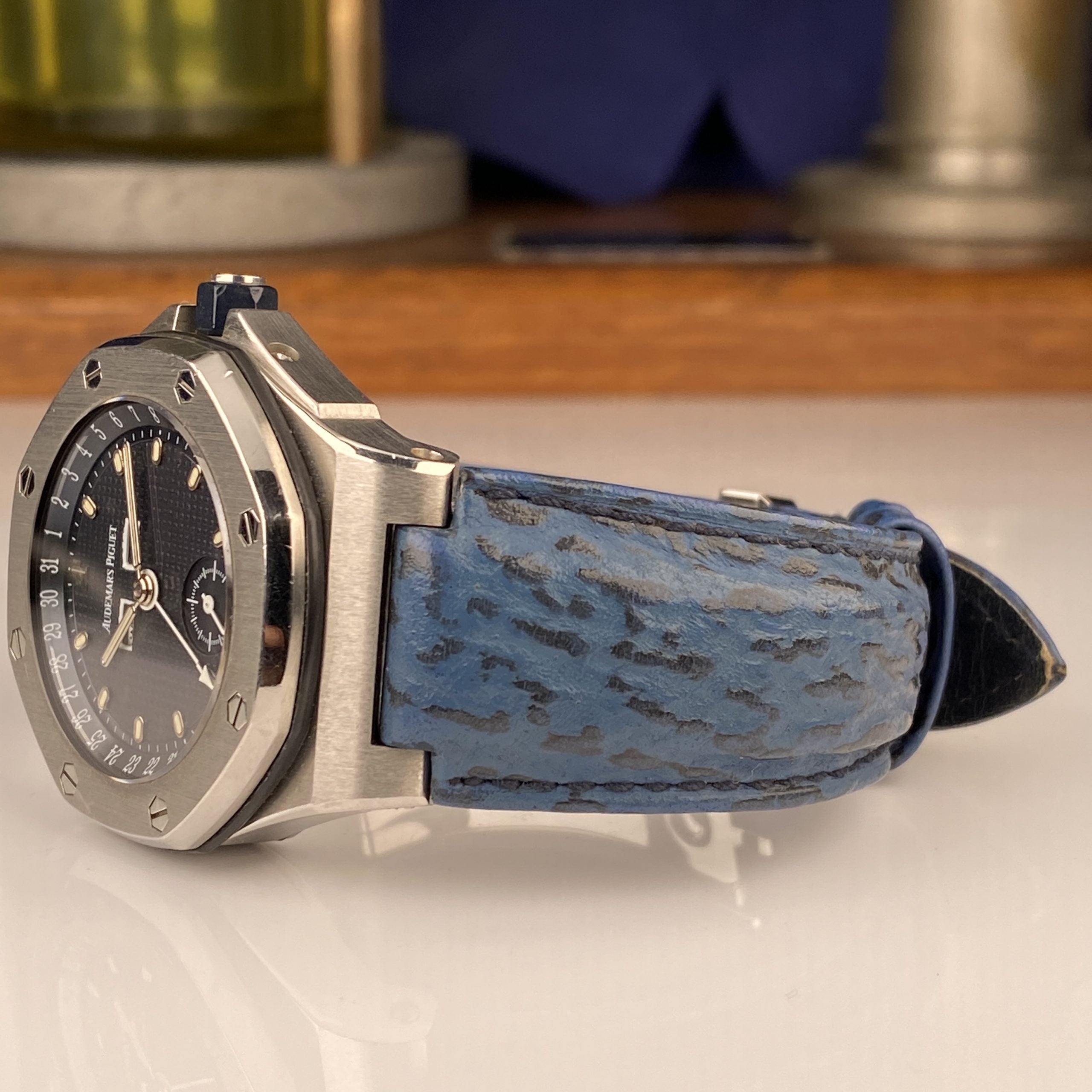 1994 Audemars Piguet Royal Oak 25808ST Triple Calendar Blue Dial Unpolished