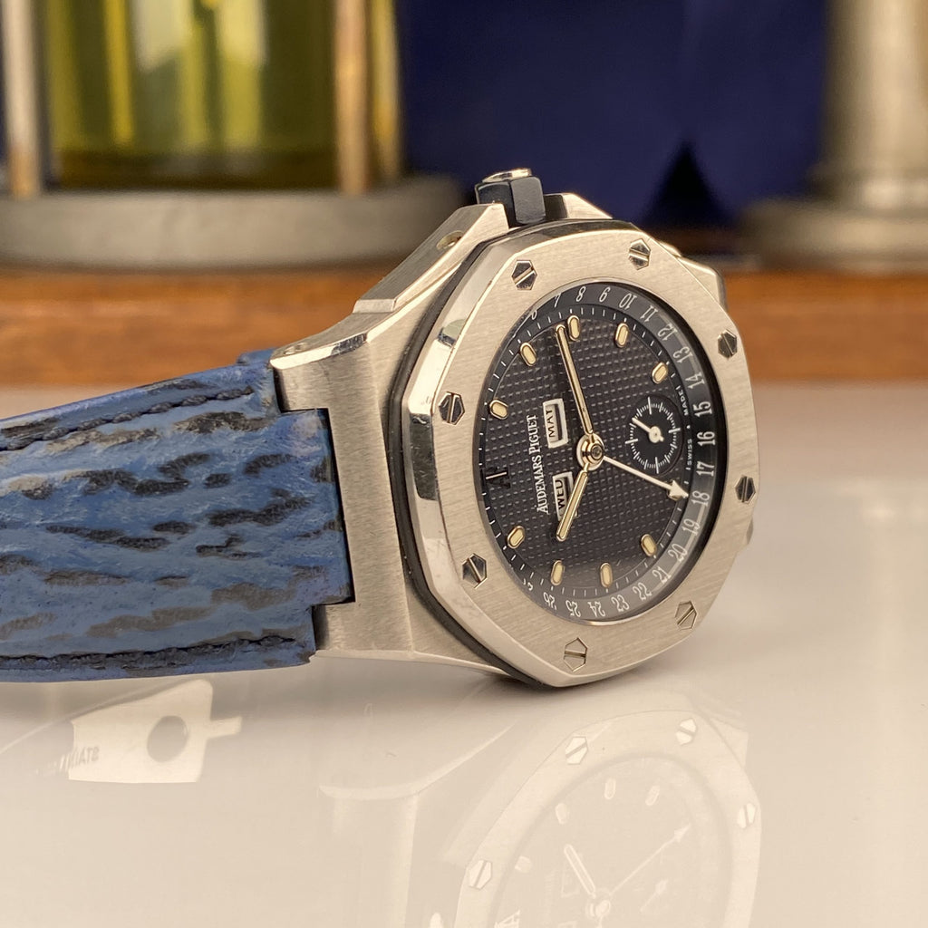 1994 Audemars Piguet Royal Oak 25808ST Triple Calendar Blue Dial Unpolished