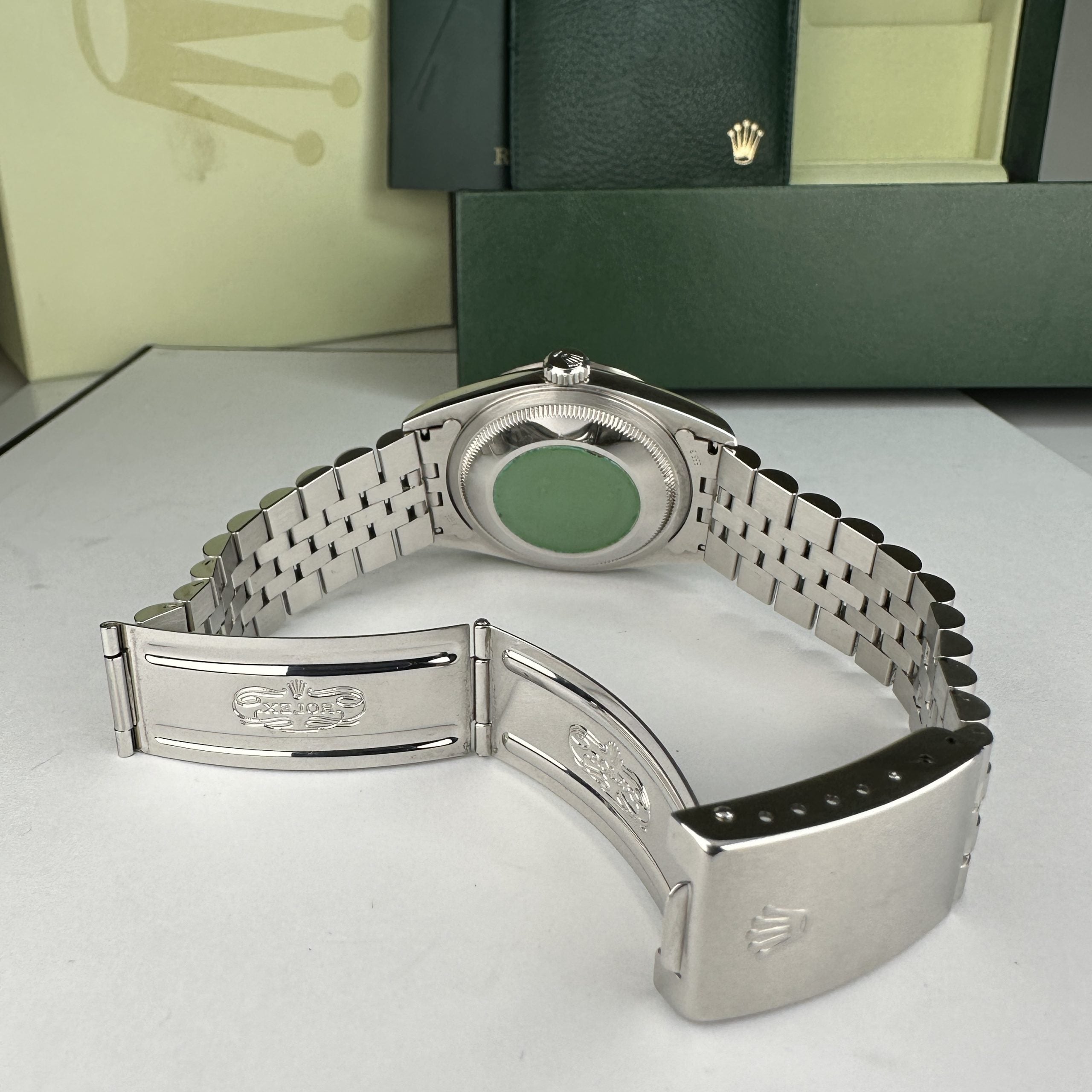 1995 Rolex Datejust 16234 Steel & Gold Jubilee Unpolished Factory Blue Diamond Dial box & papers