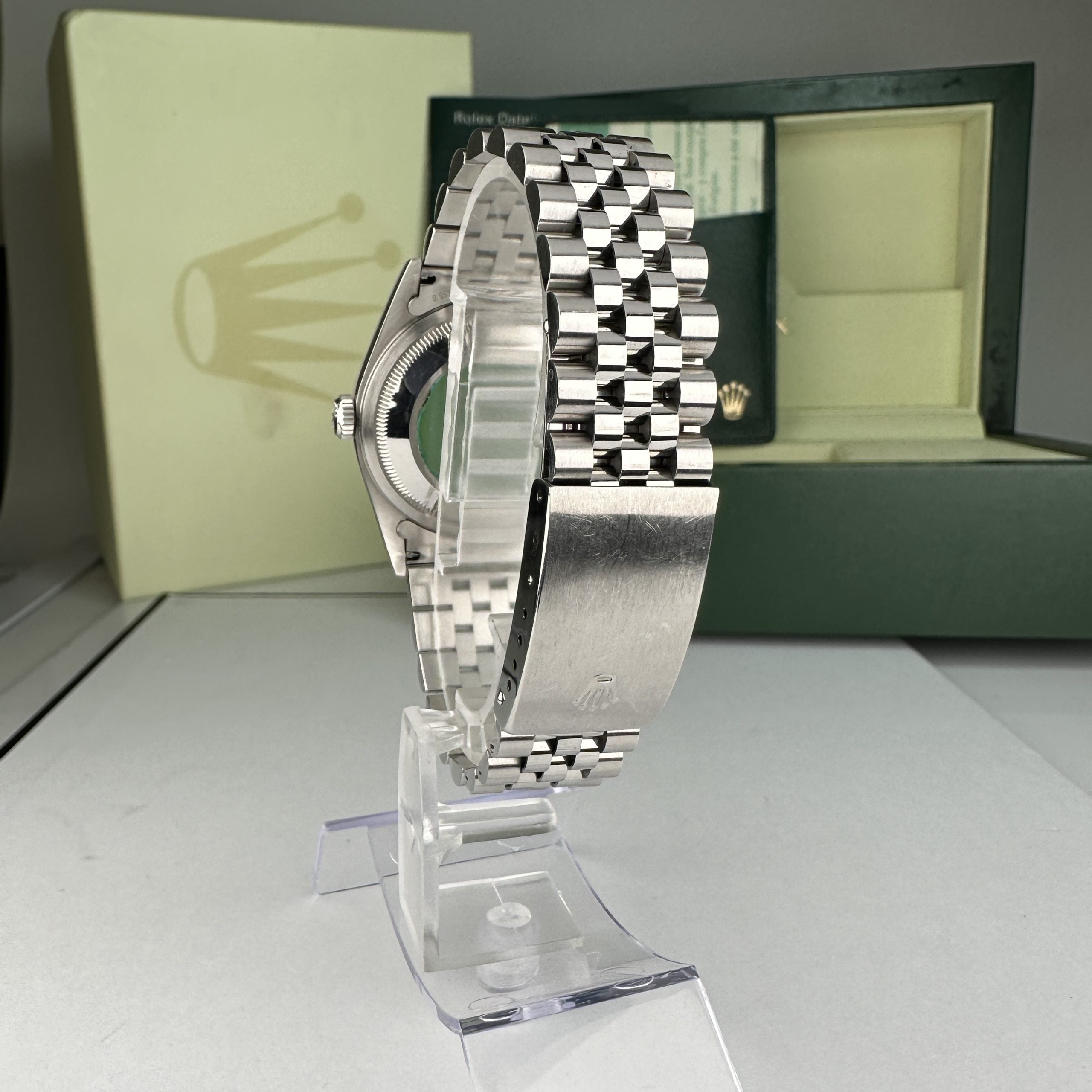 1995 Rolex Datejust 16234 Steel & Gold Jubilee Unpolished Factory Blue Diamond Dial box & papers