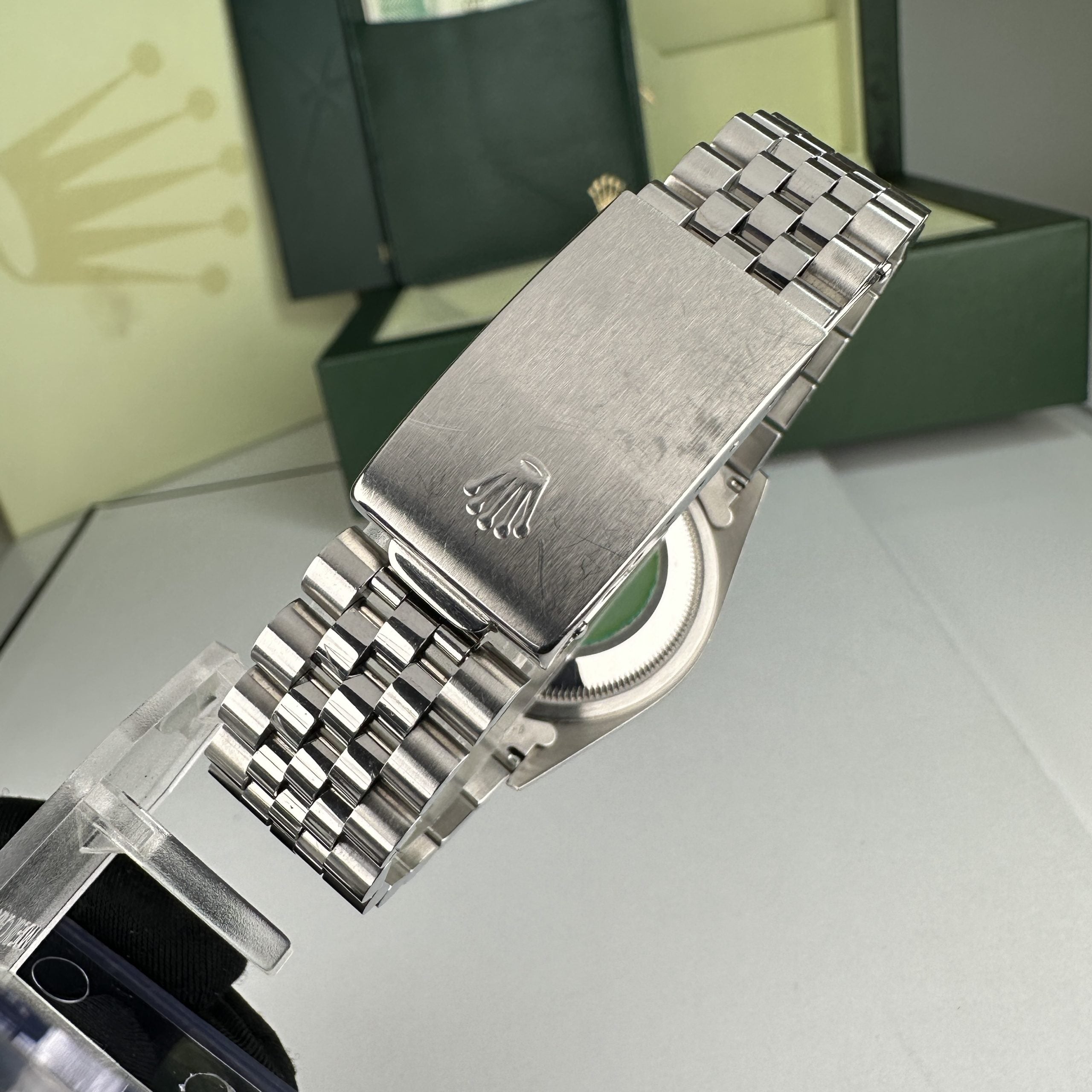1995 Rolex Datejust 16234 Steel & Gold Jubilee Unpolished Factory Blue Diamond Dial box & papers