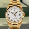 1995 Rolex Day-Date 18208 Unpolished President Yellow Gold Roman Dial and Spanish Day