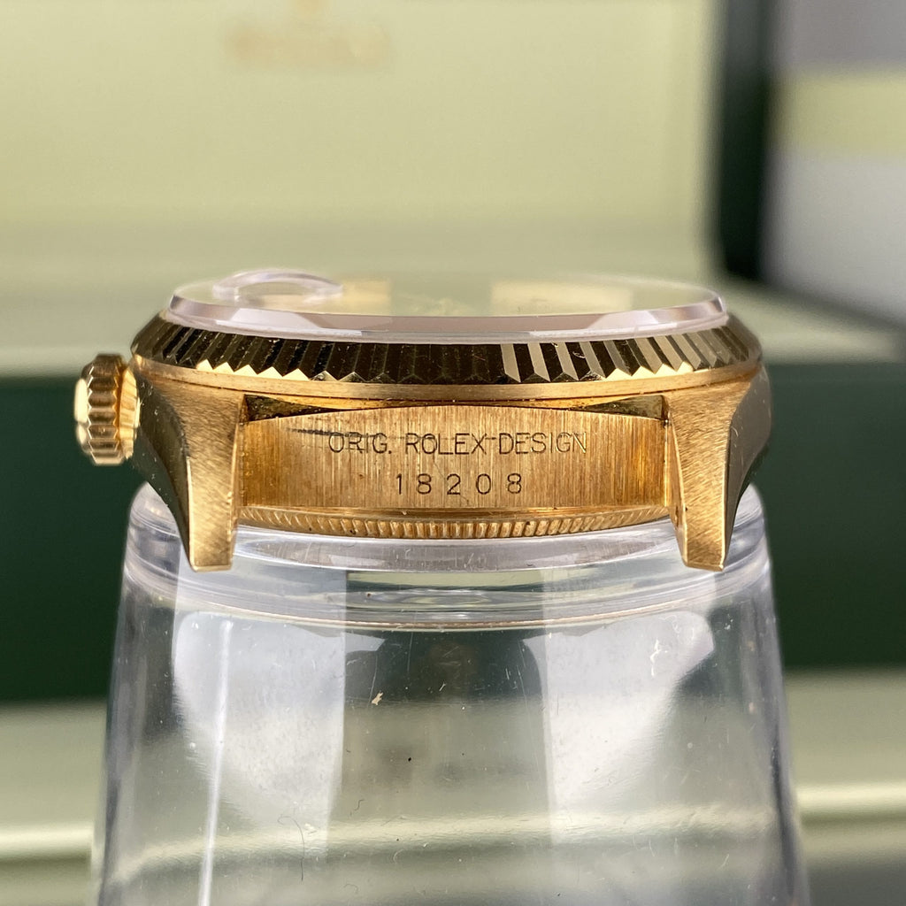 1995 Rolex Day-Date 18208 Unpolished President Yellow Gold Roman Dial and Spanish Day