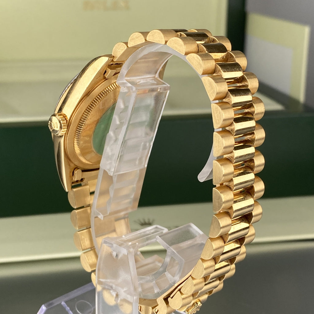 1995 Rolex Day-Date 18208 Unpolished President Yellow Gold Roman Dial and Spanish Day