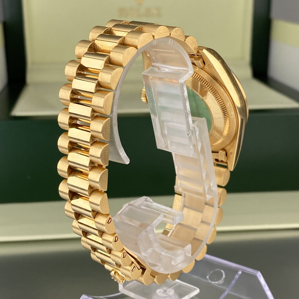1995 Rolex Day-Date 18208 Unpolished President Yellow Gold Roman Dial and Spanish Day