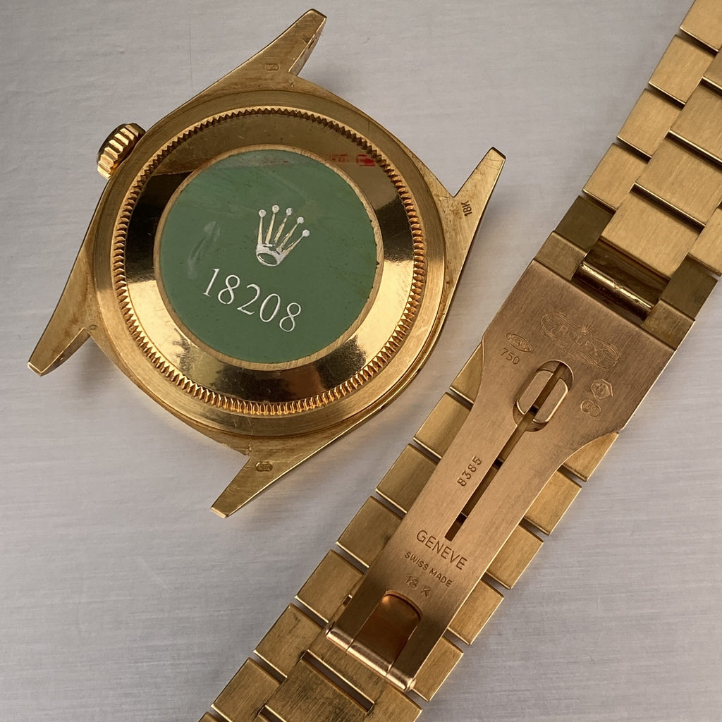 1995 Rolex Day-Date 18208 Unpolished President Yellow Gold Roman Dial and Spanish Day