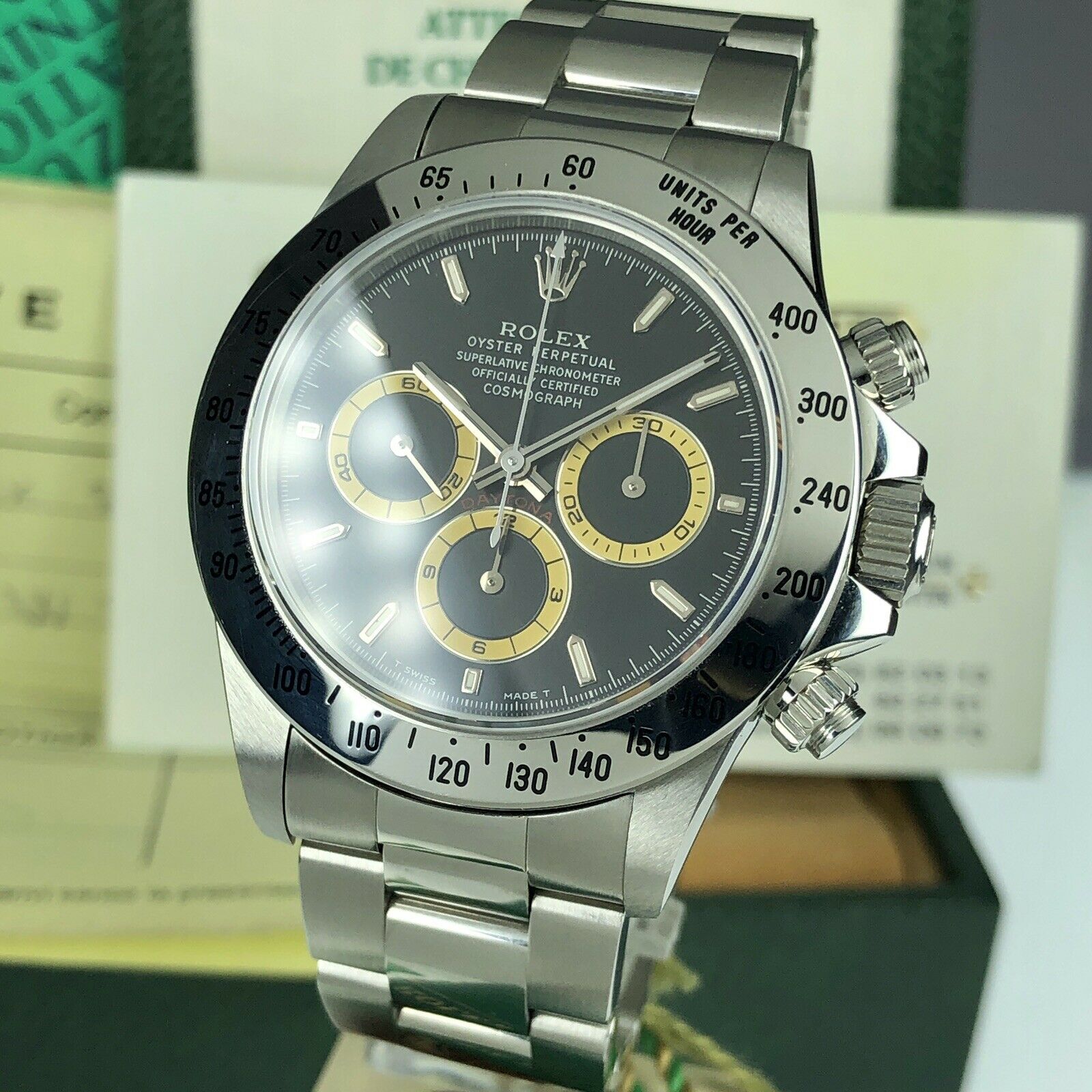 1995 Vintage NOS Rolex Daytona 16520 zenith Real Patrizzi W Serial Full Set