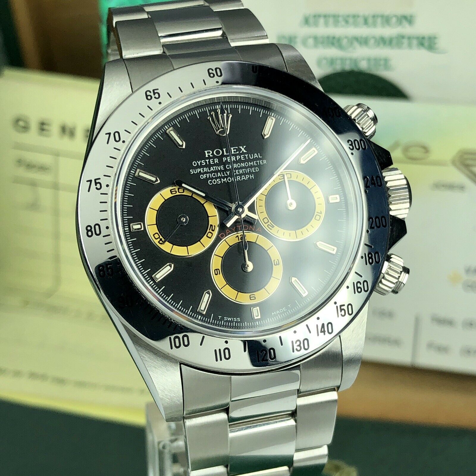 1995 Vintage NOS Rolex Daytona 16520 zenith Real Patrizzi W Serial Full Set