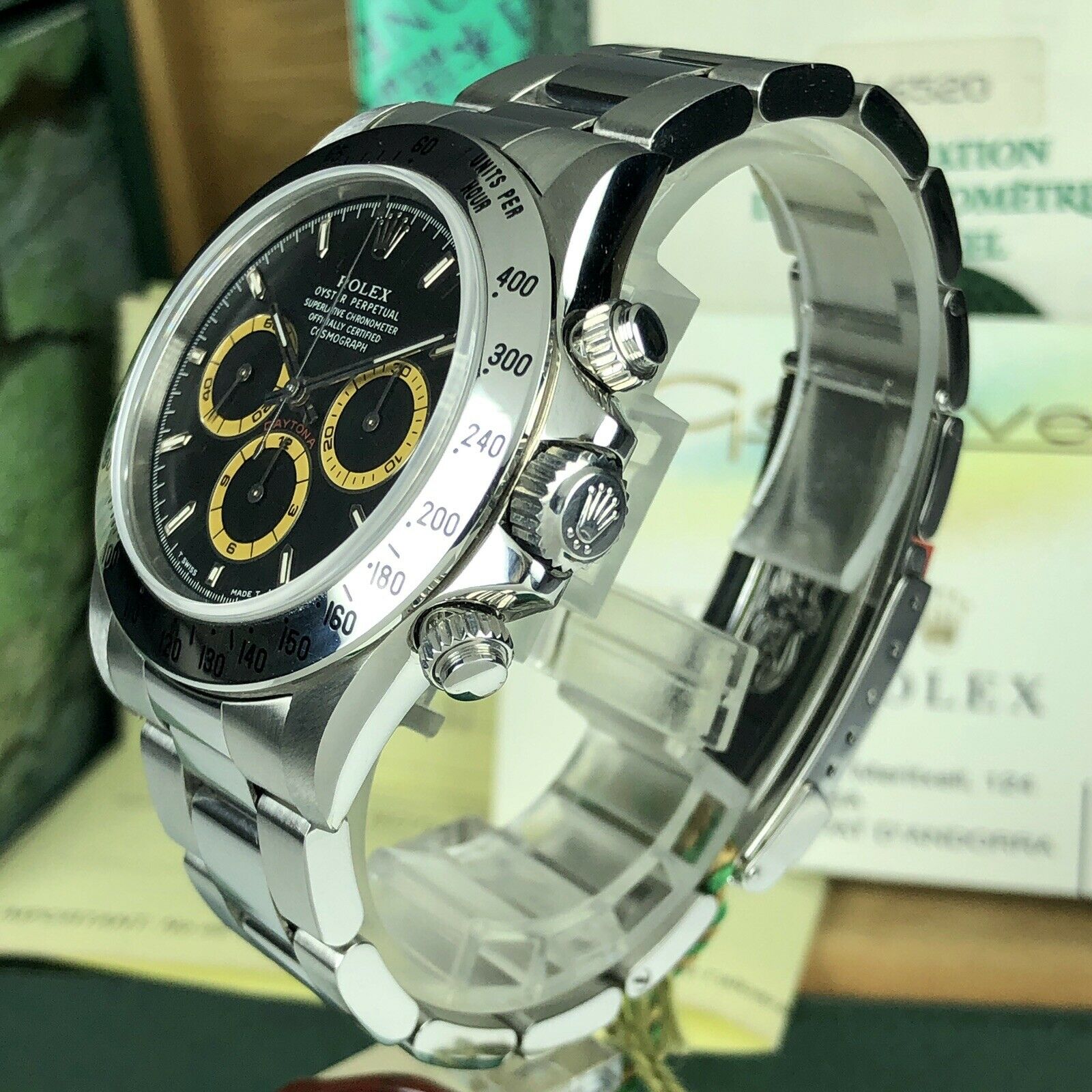 1995 Vintage NOS Rolex Daytona 16520 zenith Real Patrizzi W Serial Full Set