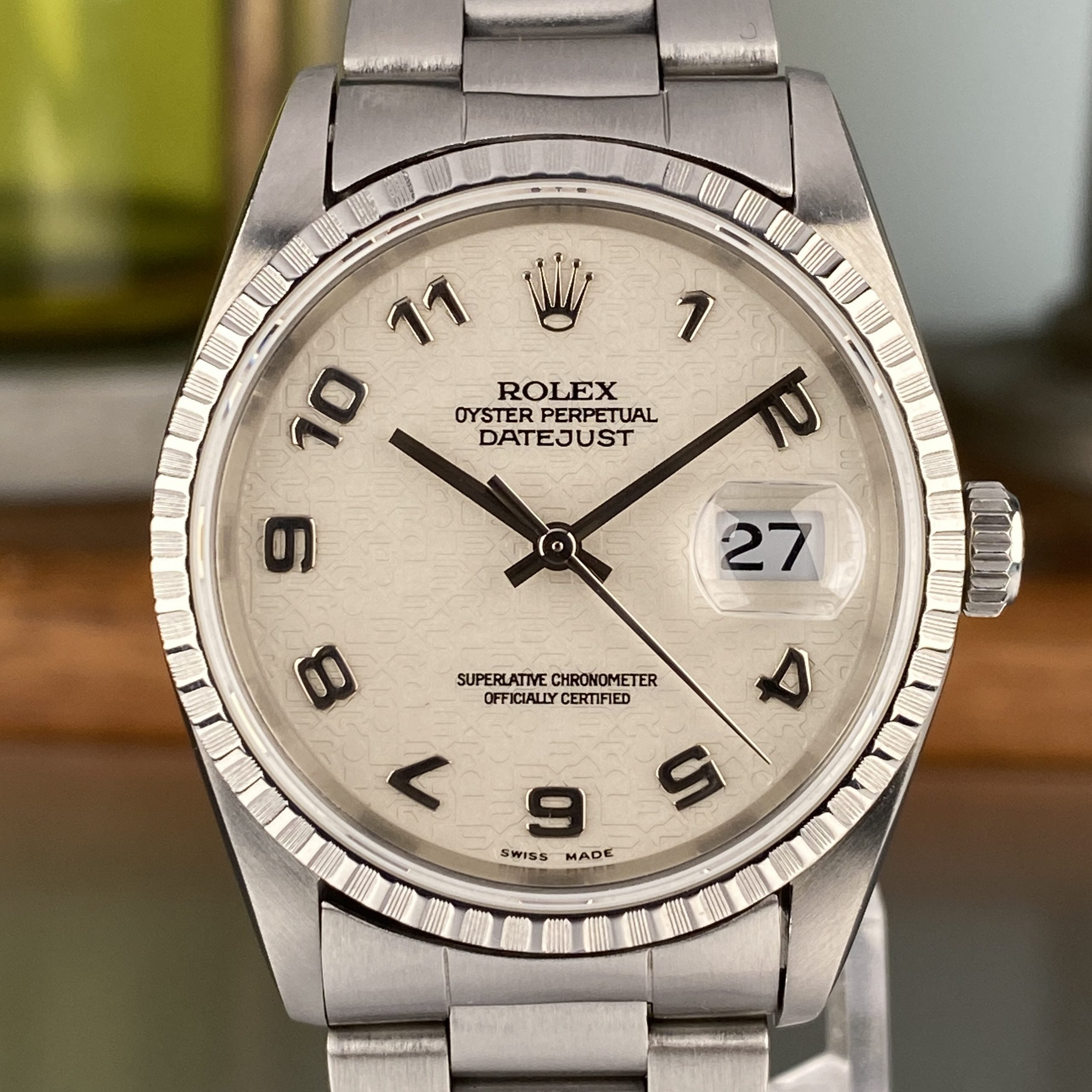 1996 Rolex Datejust 16220 White Arabic Anniversary White Dial 36mm