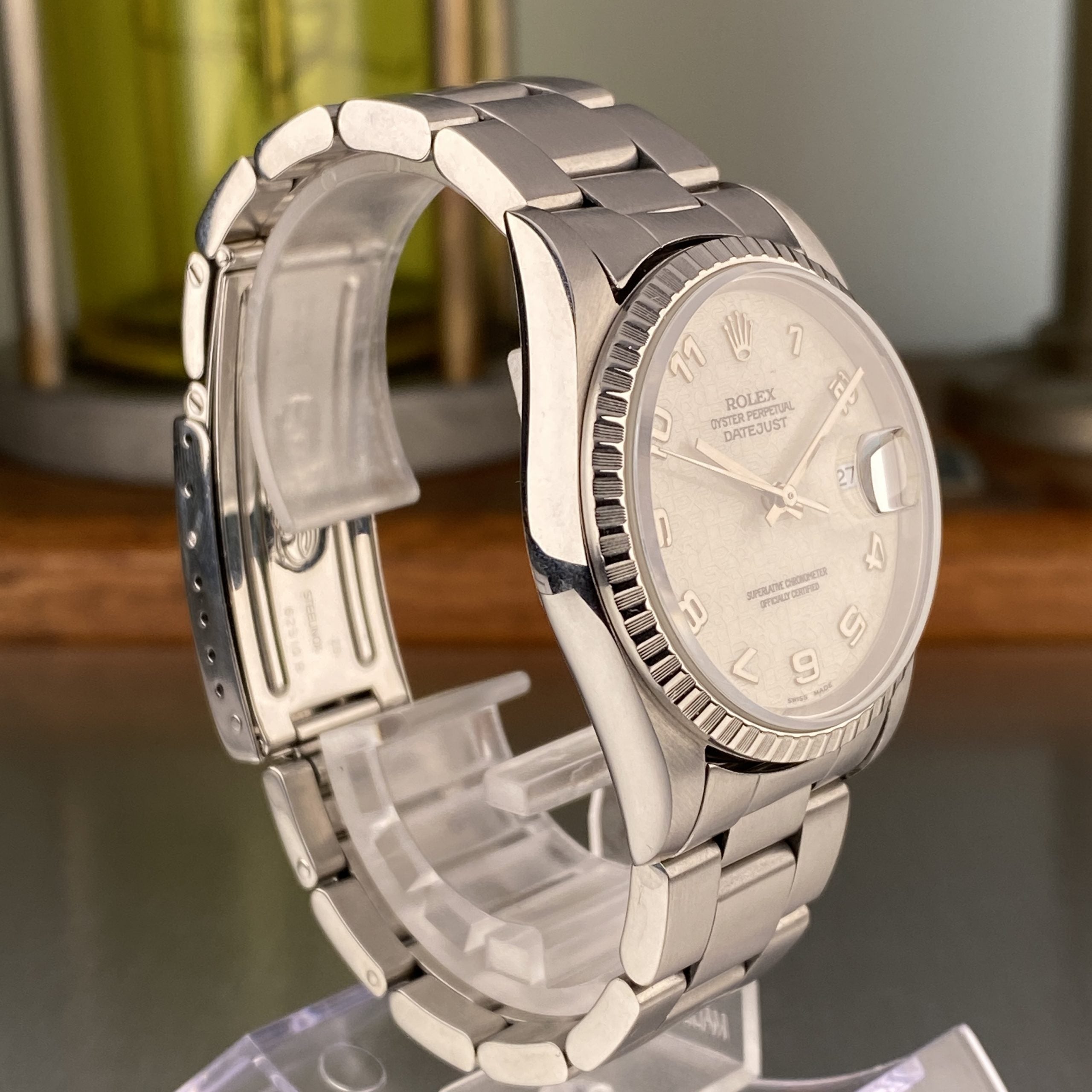 1996 Rolex Datejust 16220 White Arabic Anniversary White Dial 36mm