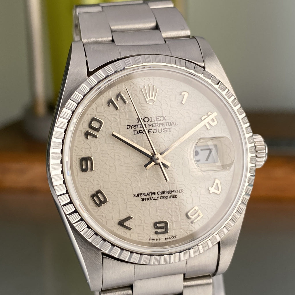 1996 Rolex Datejust 16220 White Arabic Anniversary White Dial 36mm
