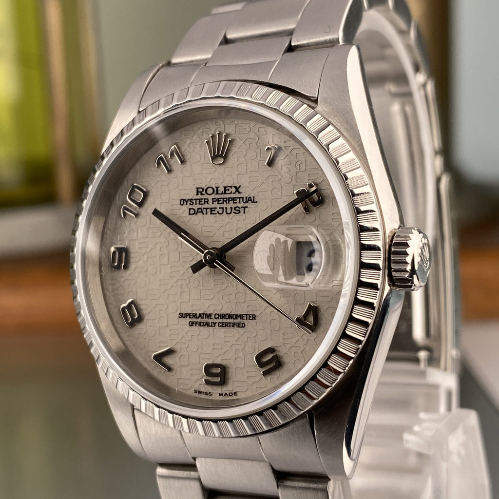 1996 Rolex Datejust 16220 White Arabic Anniversary White Dial 36mm