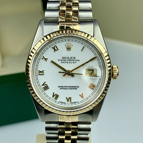 1996 Rolex Datejust 16233 Factory Roman Dial 36mm Mint Condition With Box
