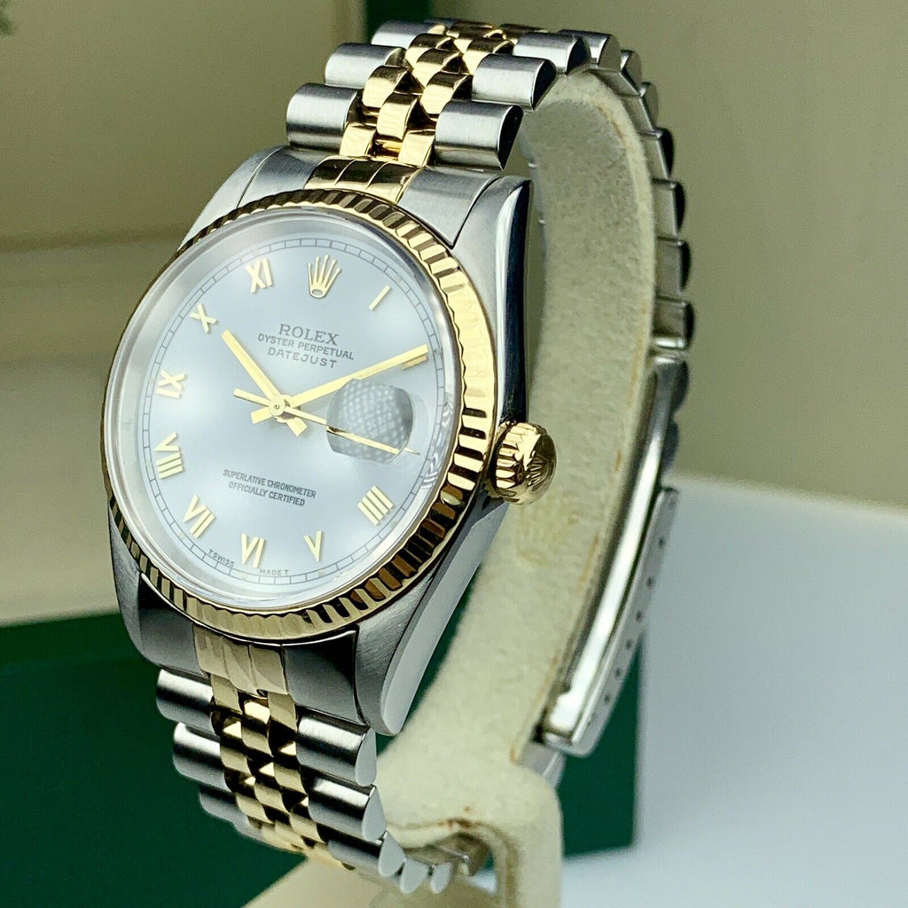 1996 Rolex Datejust 16233 Factory Roman Dial 36mm Mint Condition With Box