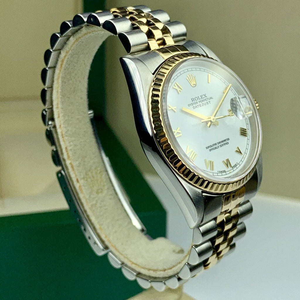 1996 Rolex Datejust 16233 Factory Roman Dial 36mm Mint Condition With Box