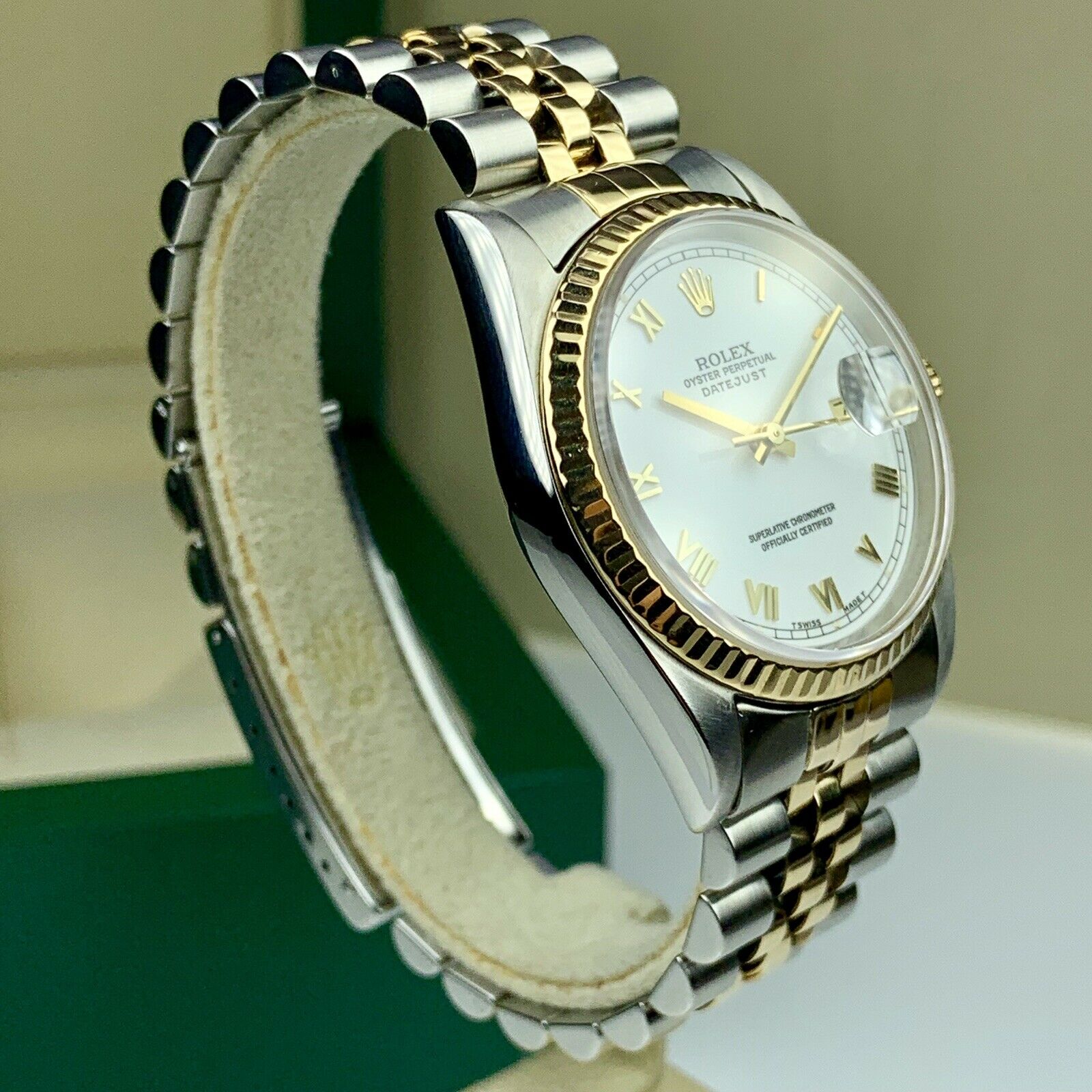 1996 Rolex Datejust 16233 Factory Roman Dial 36mm Mint Condition With Box