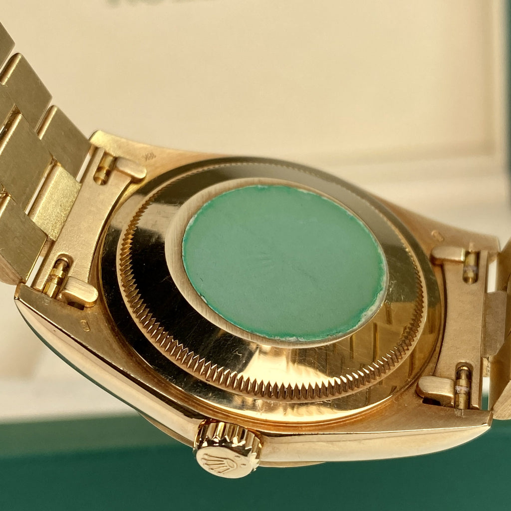 1996 Rolex Day-Date 18338 President Unpolished Yellow Gold with Factory MOP Diamonds Dial & Factory Diamonds Lugs