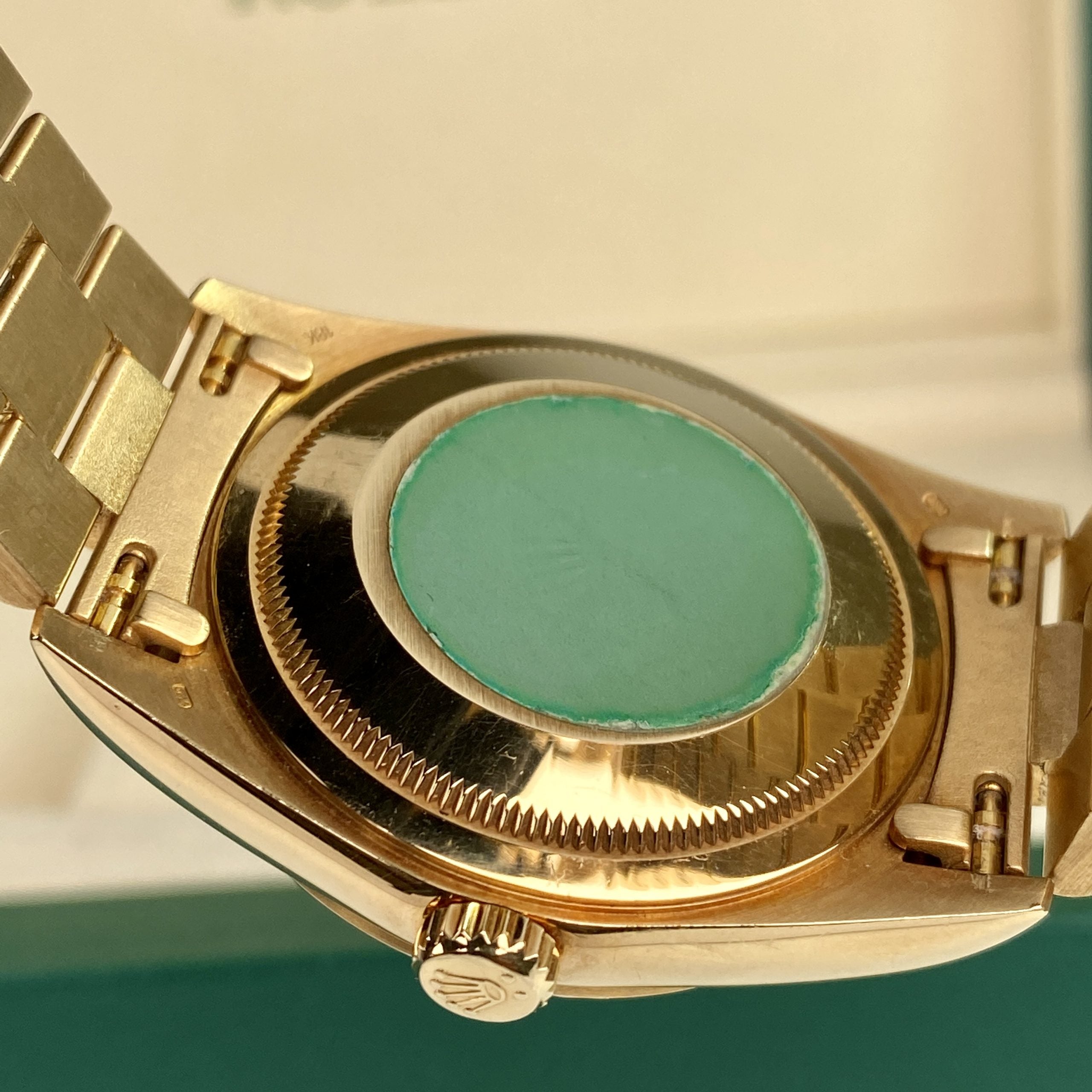 1996 Rolex Day-Date 18338 President Unpolished Yellow Gold with Factory MOP Diamonds Dial & Factory Diamonds Lugs