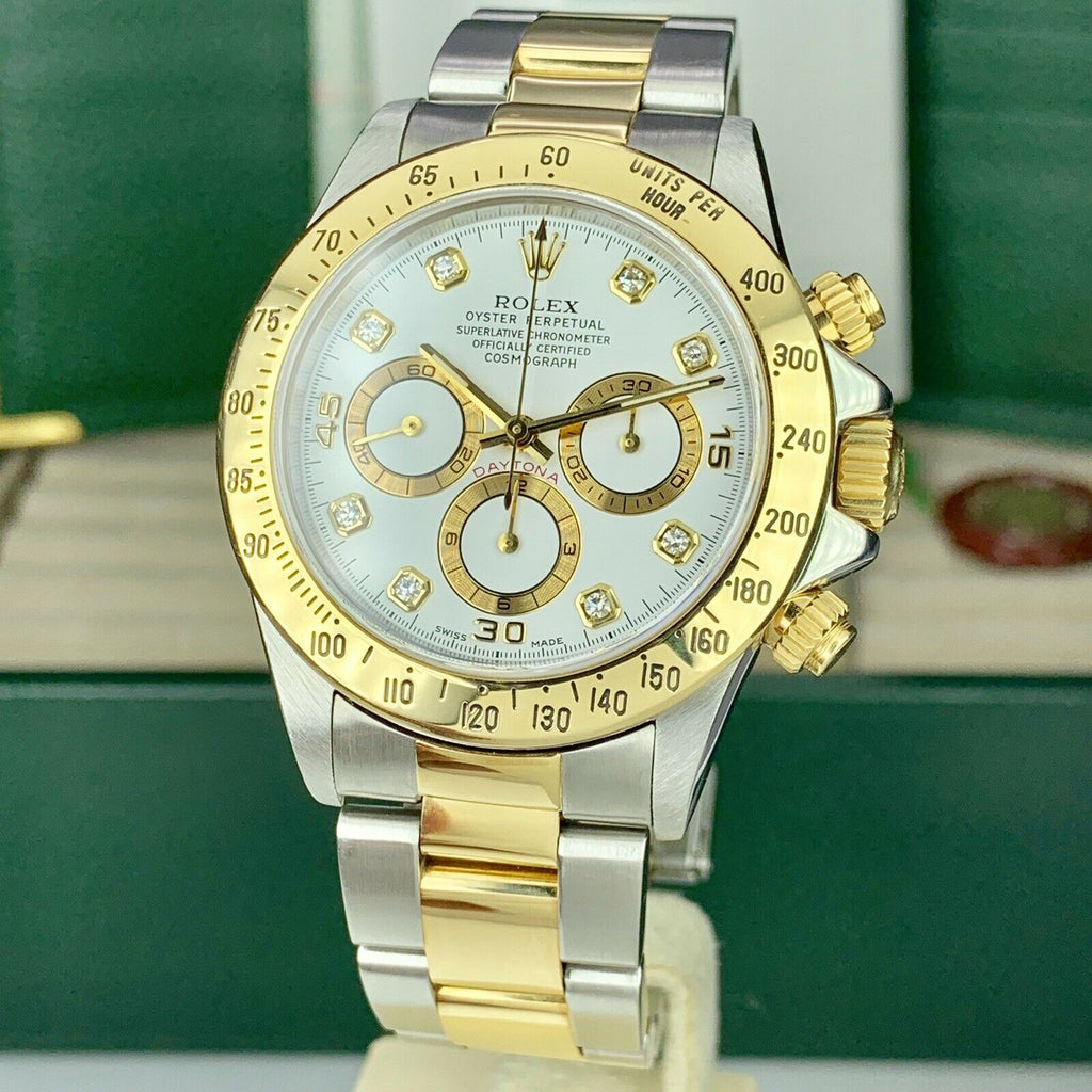 1998 Rolex Daytona 16523 Zenith Factory Diamond Dial Box & Papers Full Set