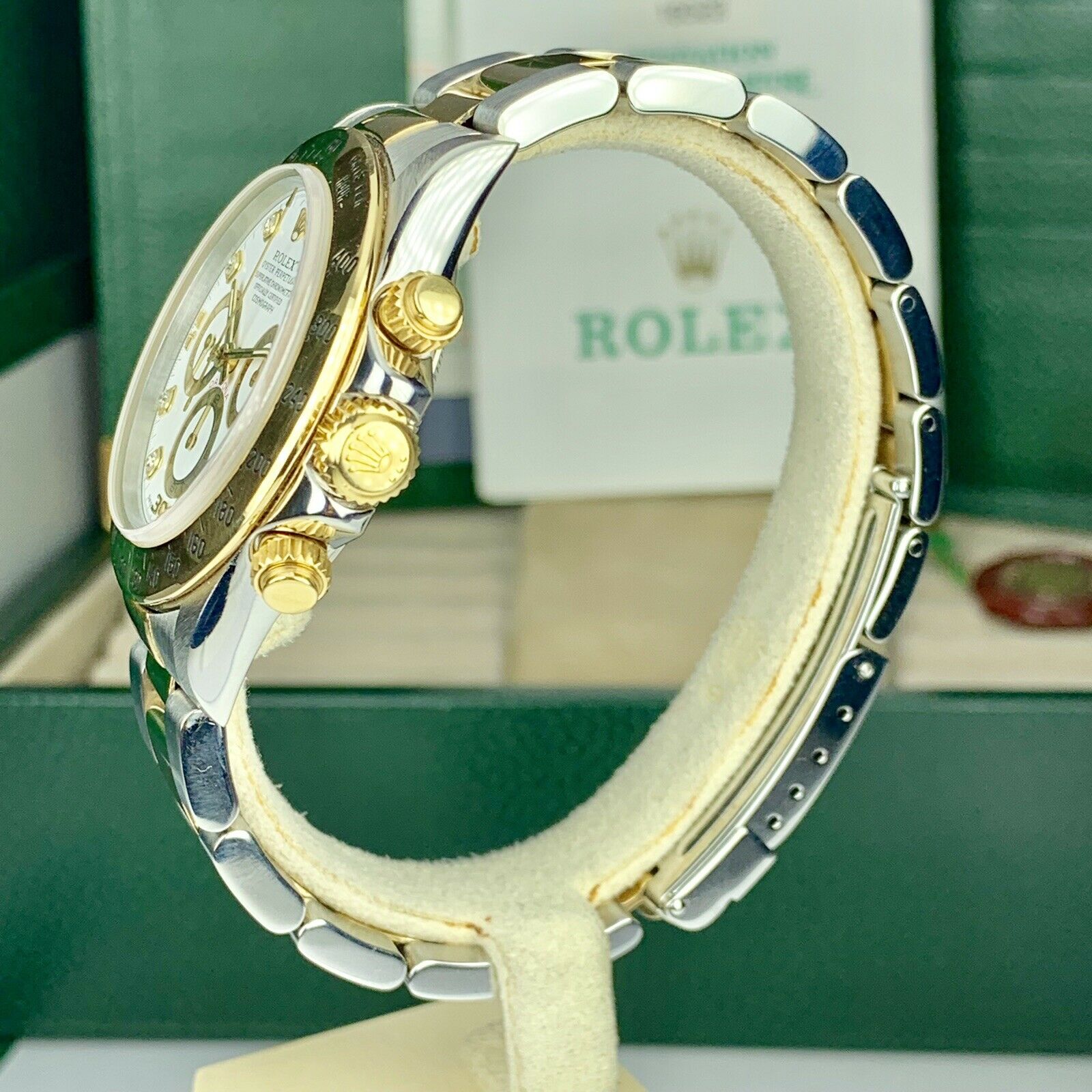 1998 Rolex Daytona 16523 Zenith Factory Diamond Dial Box & Papers Full Set