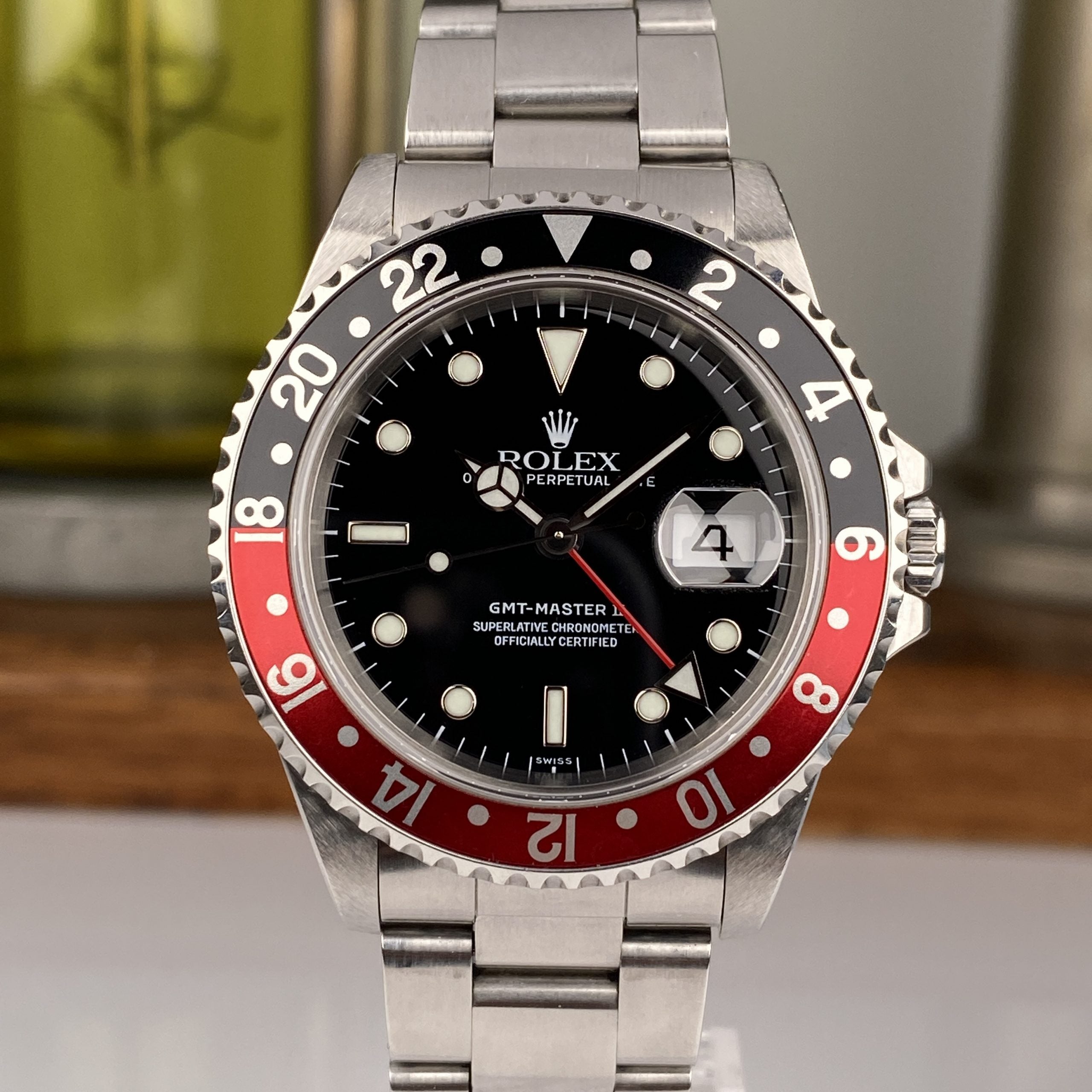1998 Rolex GMT-Master II 16710 Unpolished Swiss only Dial Black & Red Coke
