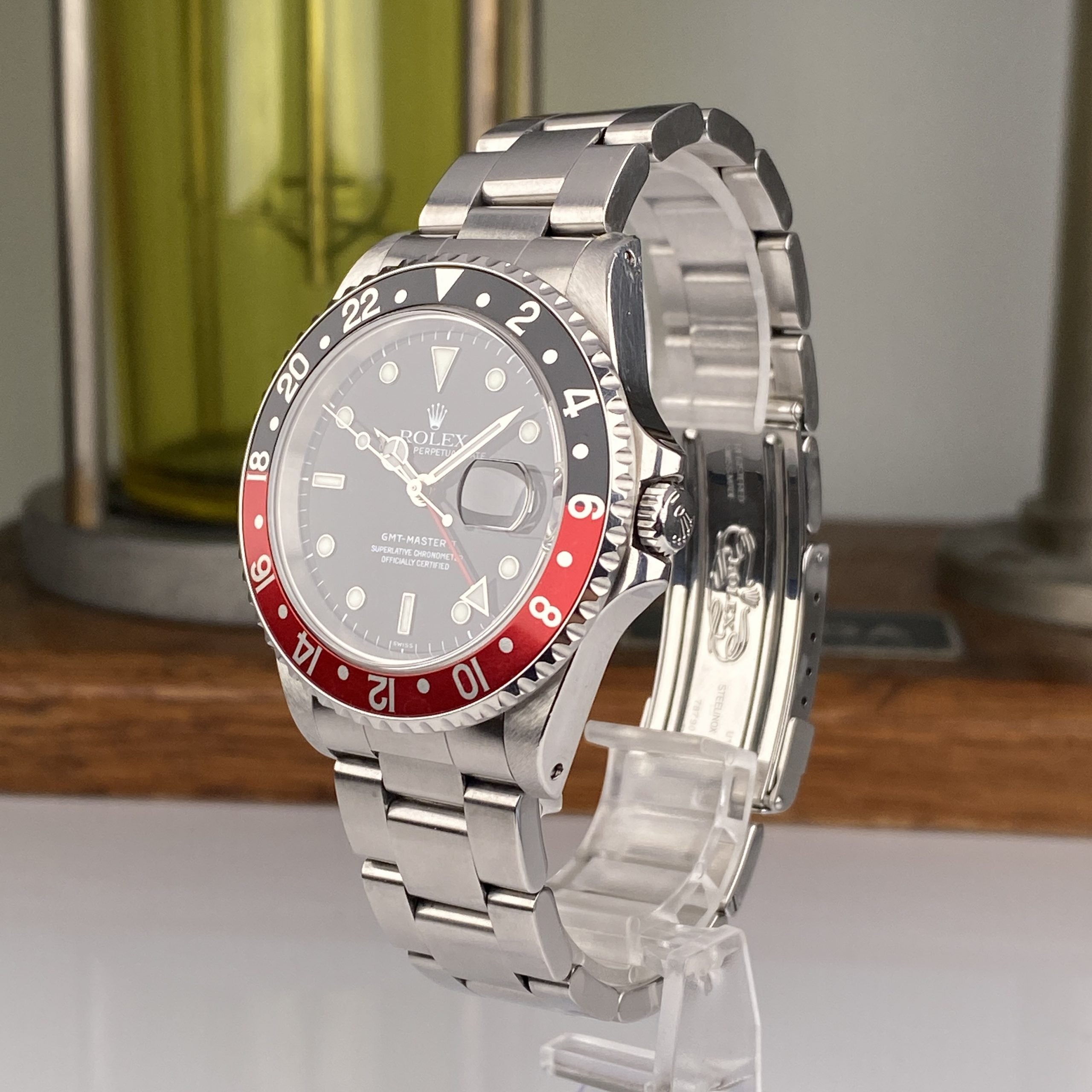1998 Rolex GMT-Master II 16710 Unpolished Swiss only Dial Black & Red Coke