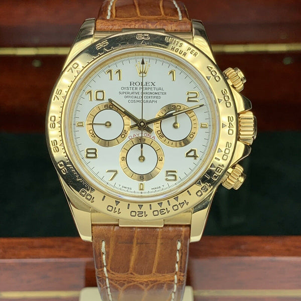 1998 Vintage Rolex Daytona 16518 Arabic White Dial zenith Unpolished W Box