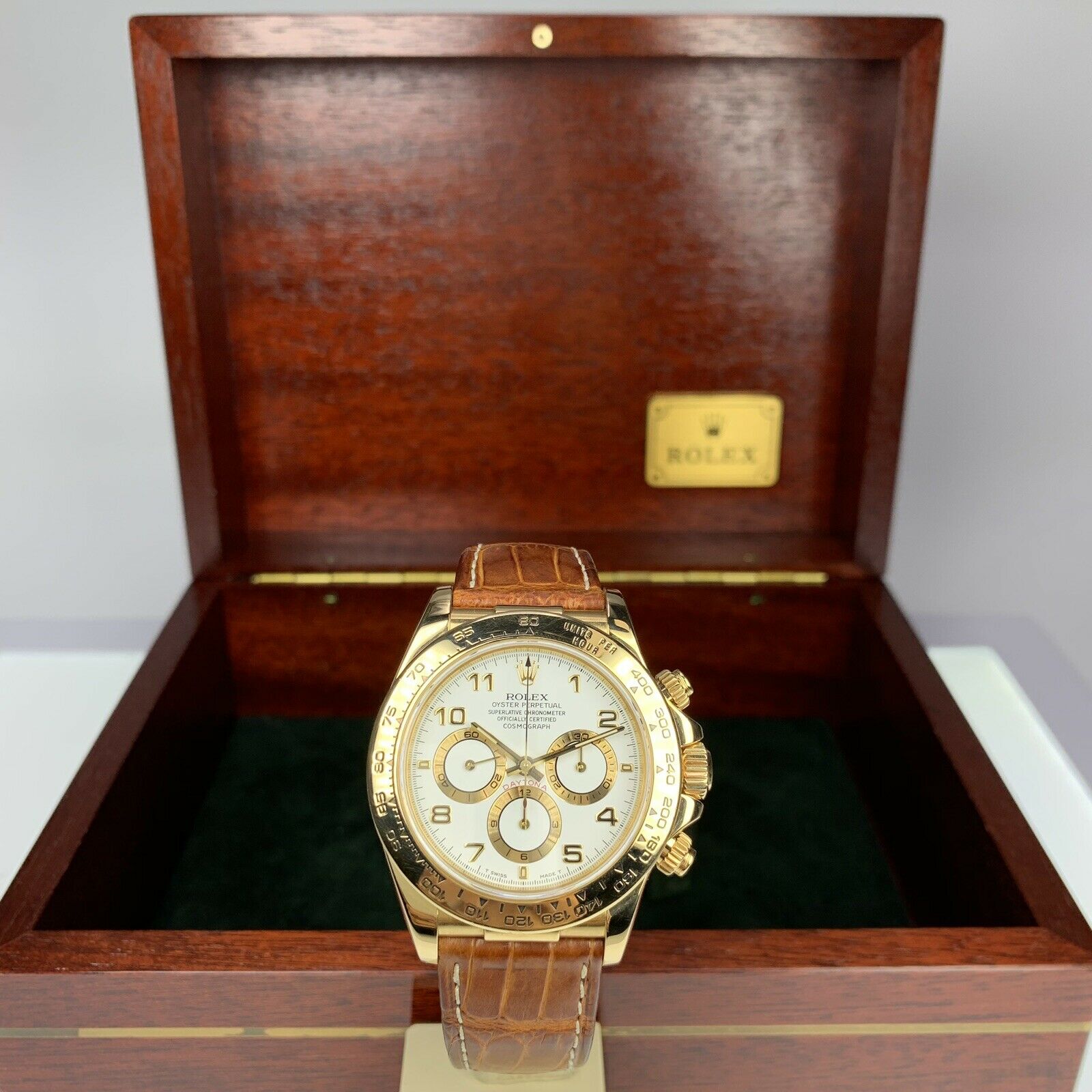 1998 Vintage Rolex Daytona 16518 Arabic White Dial zenith Unpolished W Box
