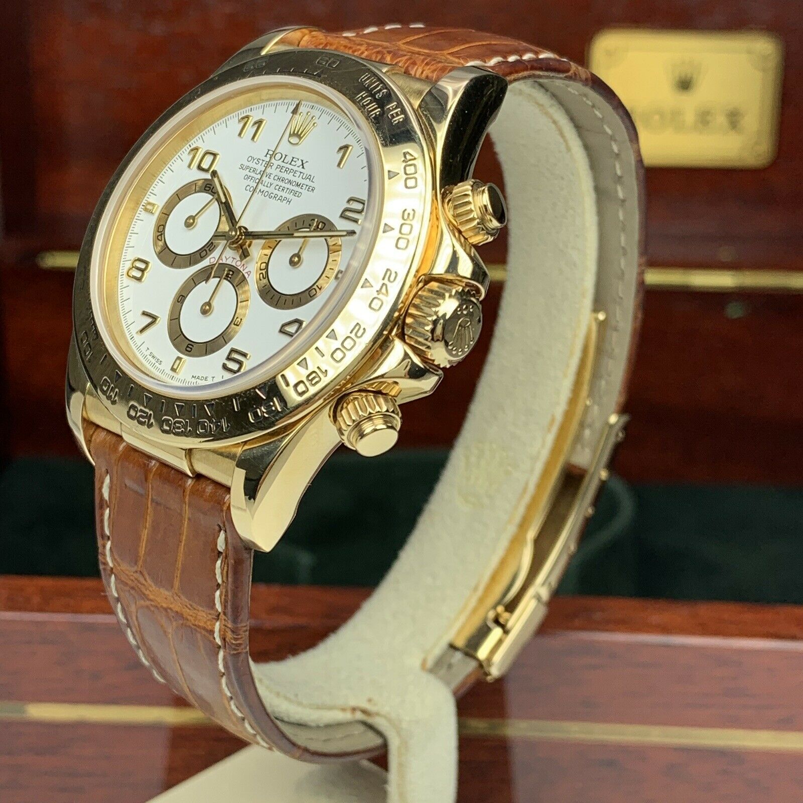 1998 Vintage Rolex Daytona 16518 Arabic White Dial zenith Unpolished W Box