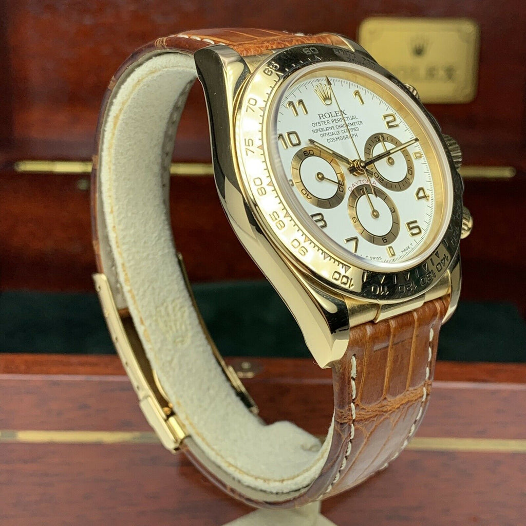 1998 Vintage Rolex Daytona 16518 Arabic White Dial zenith Unpolished W Box
