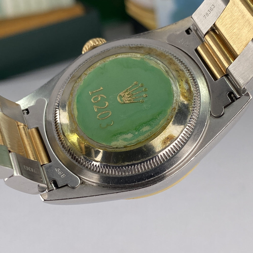 1999 Rolex Datejust 16203 Steel & Gold Oyster 36mm Unpolished complete set box & papers