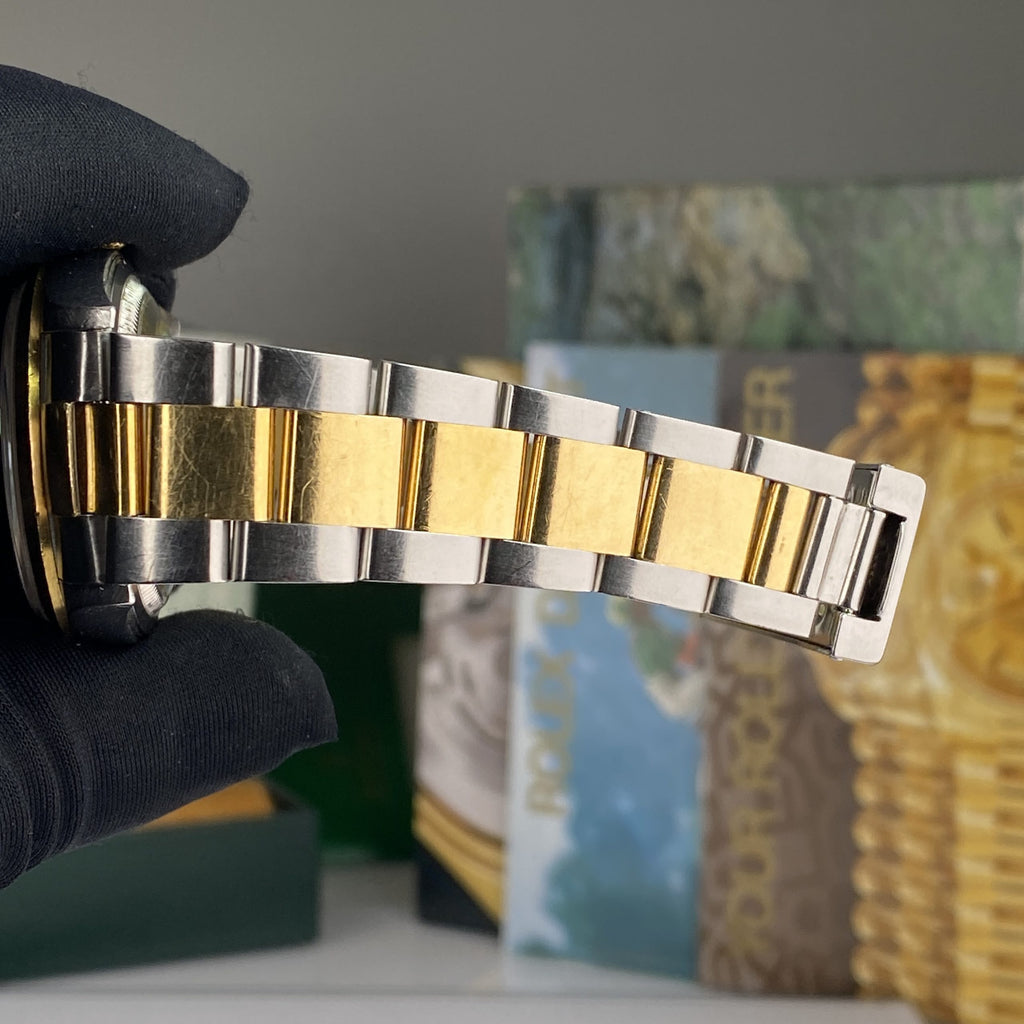 1999 Rolex Datejust 16203 Steel & Gold Oyster 36mm Unpolished complete set box & papers