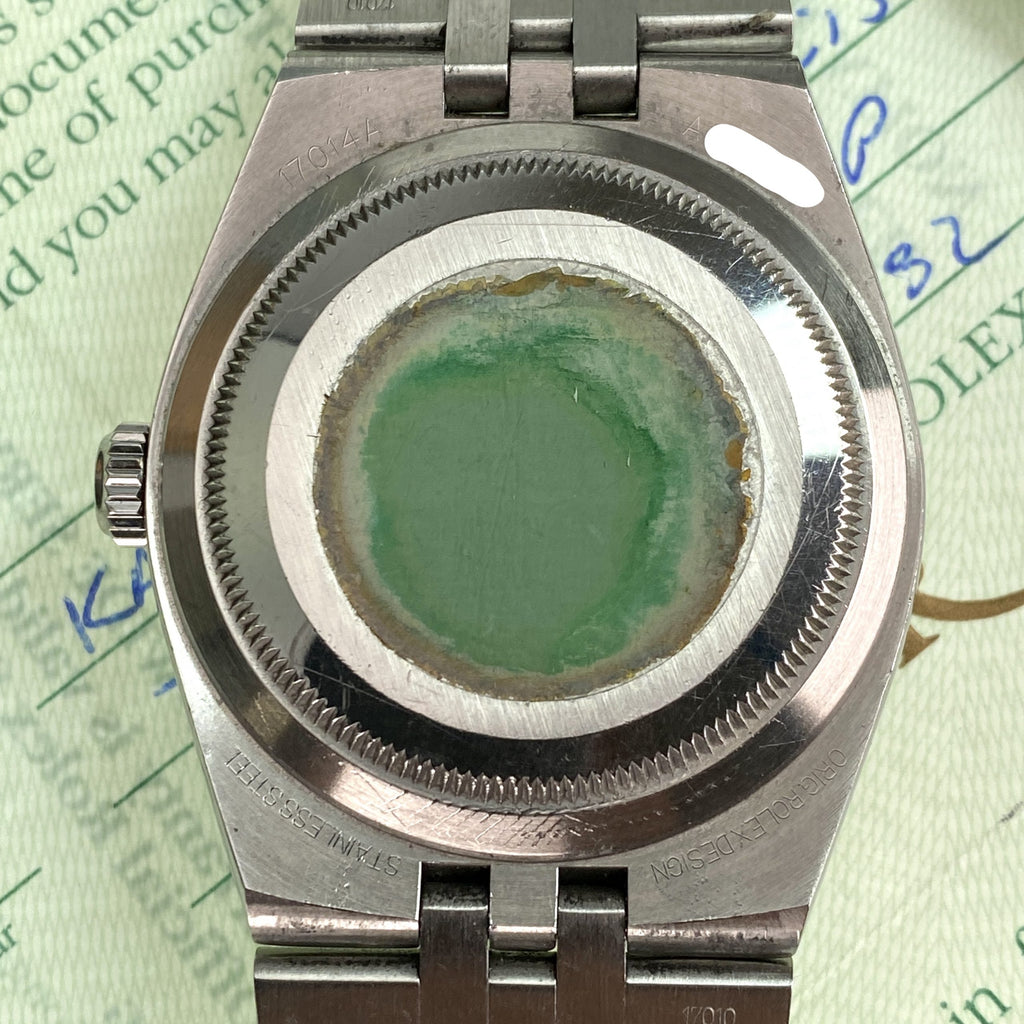 1999 Rolex Datejust Oysterquartz 17014 Unpolished complete collector set box & papers