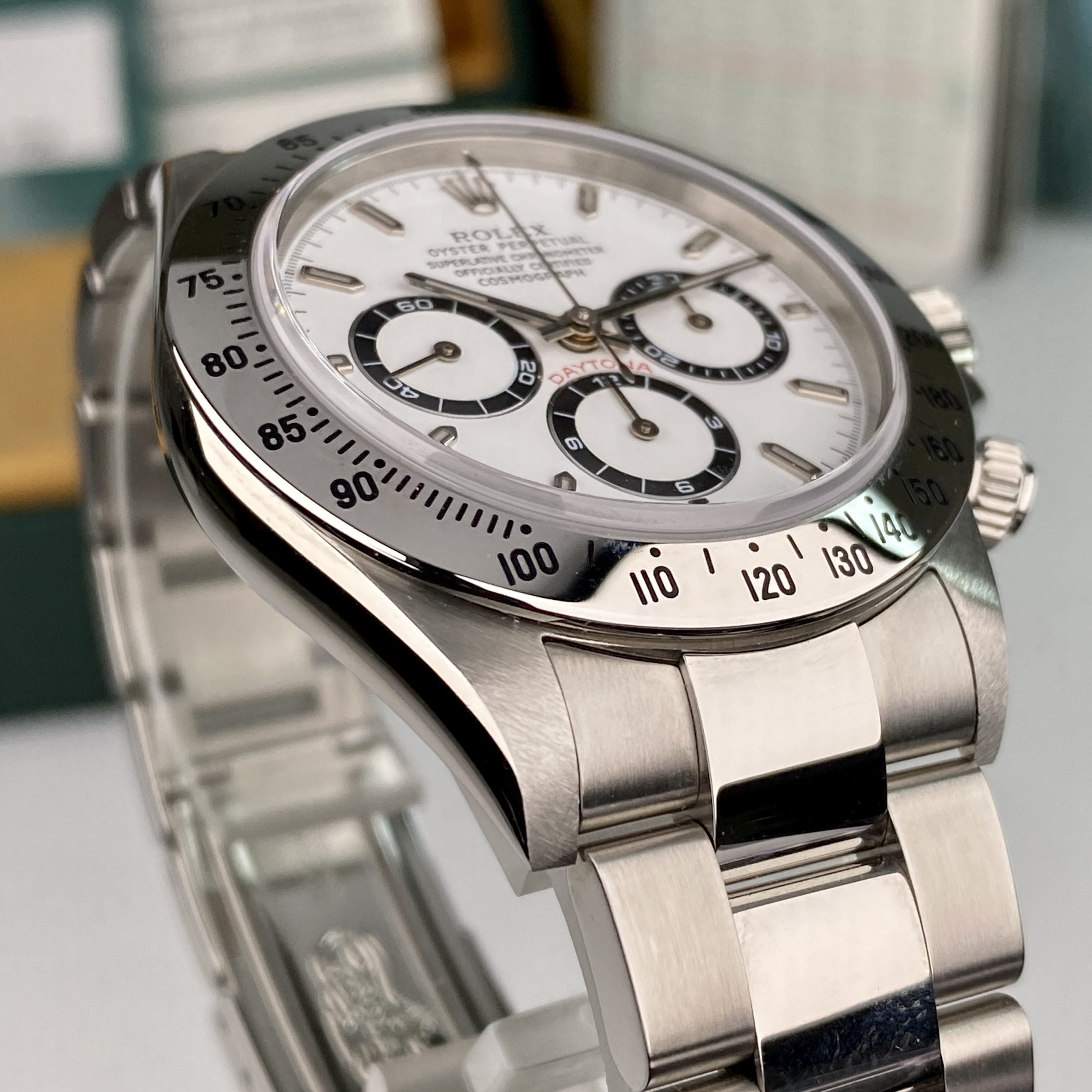 1999 Rolex Daytona 16520 Zenith White Dial in Mint Condition with Box & Service Papers