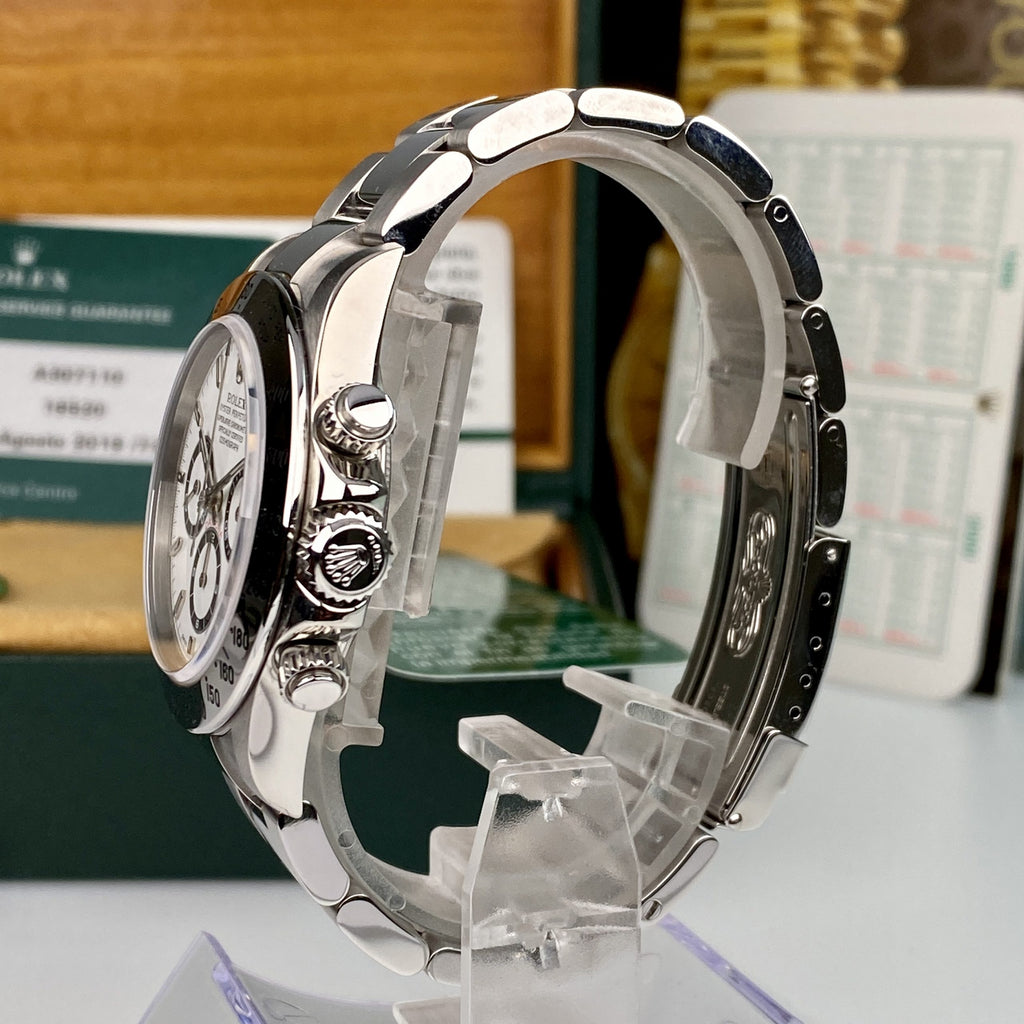1999 Rolex Daytona 16520 Zenith White Dial in Mint Condition with Box & Service Papers