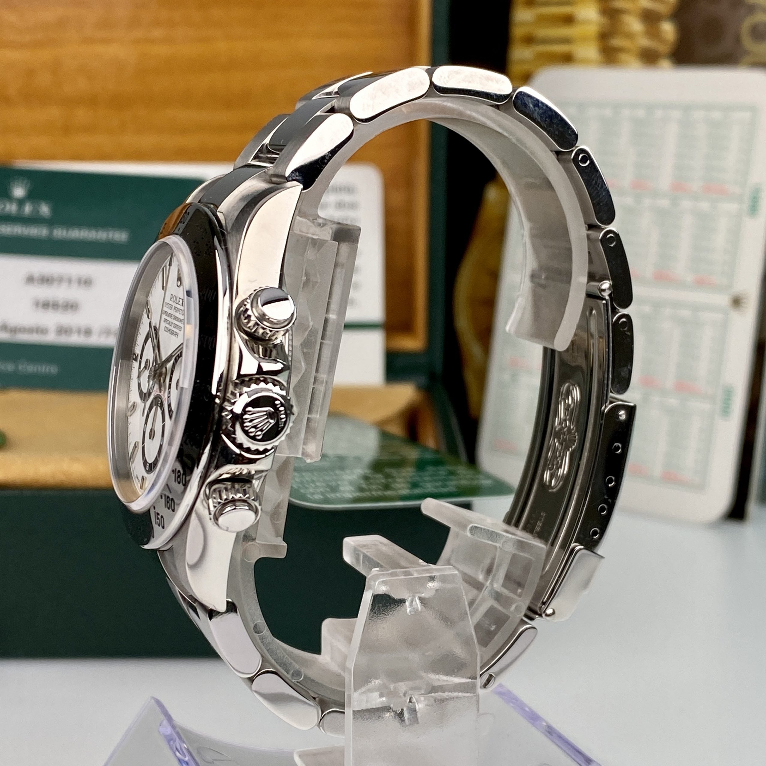 1999 Rolex Daytona 16520 Zenith White Dial in Mint Condition with Box & Service Papers