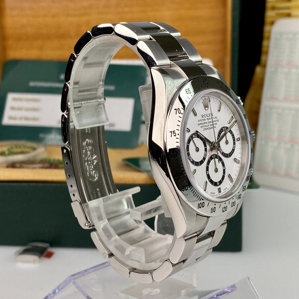 1999 Rolex Daytona 16520 Zenith White Dial in Mint Condition with Box & Service Papers