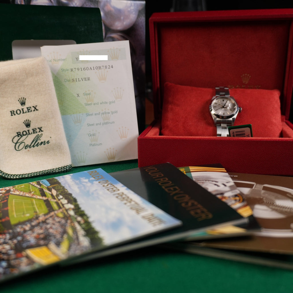 2007 Rolex Oyster Perpetual Lady-Date 79160 Silver Dial Full Set