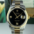 2000 NOS Rolex Datejust 16203 with Black Onyx Diamonds Dial with Box & Papers