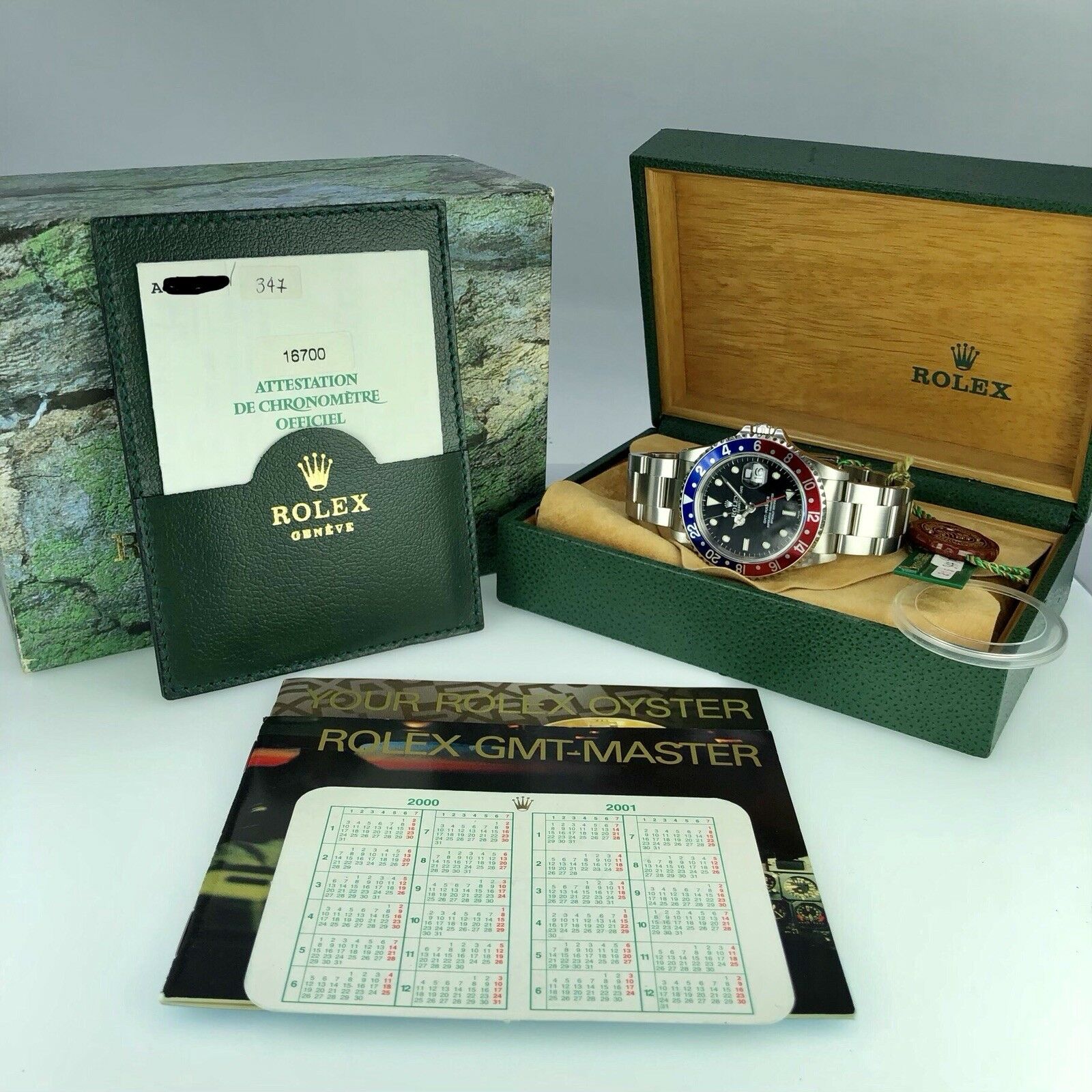 1999 NOS Rolex GMT Master 16700 Pepsi New Old Stock Full Set Box & Papers