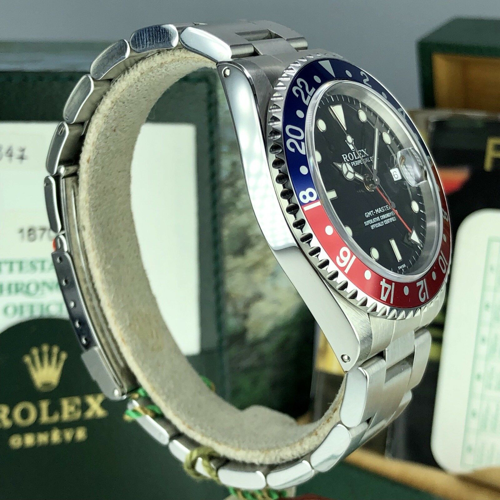 1999 NOS Rolex GMT Master 16700 Pepsi New Old Stock Full Set Box & Papers
