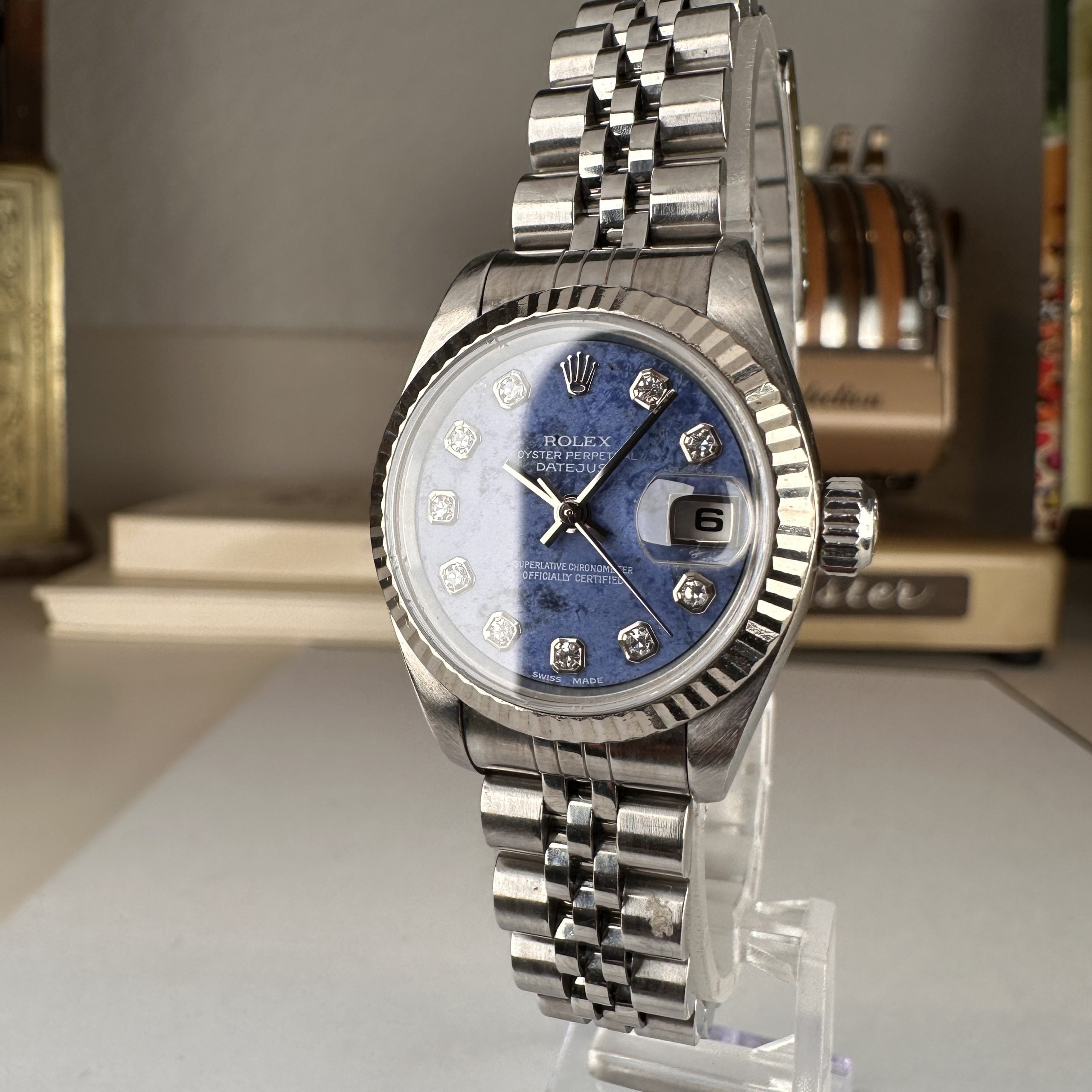 2000 Rolex Datejust 79174 ladies 23mm Diamonds Sodalite Dial