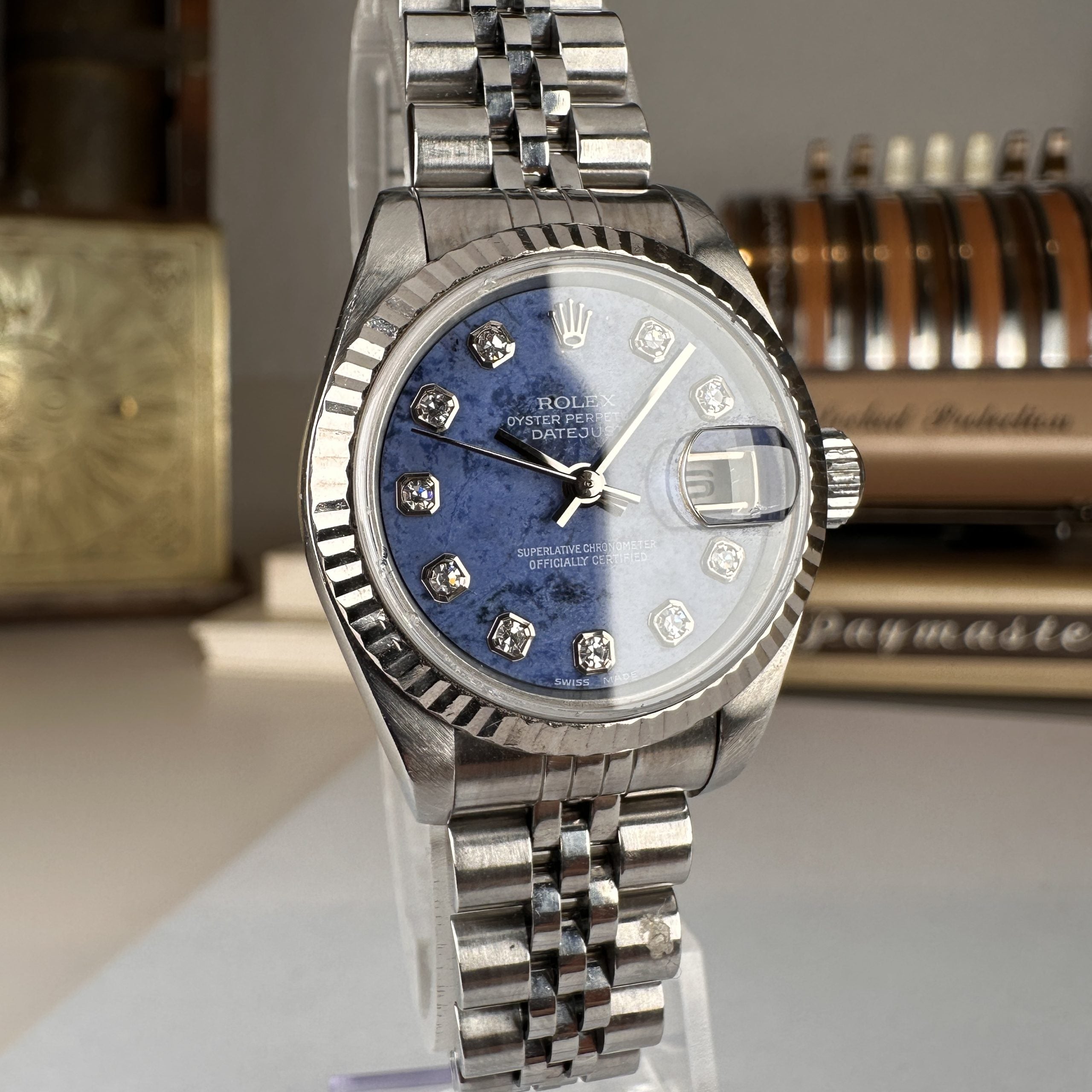 2000 Rolex Datejust 79174 ladies 23mm Diamonds Sodalite Dial