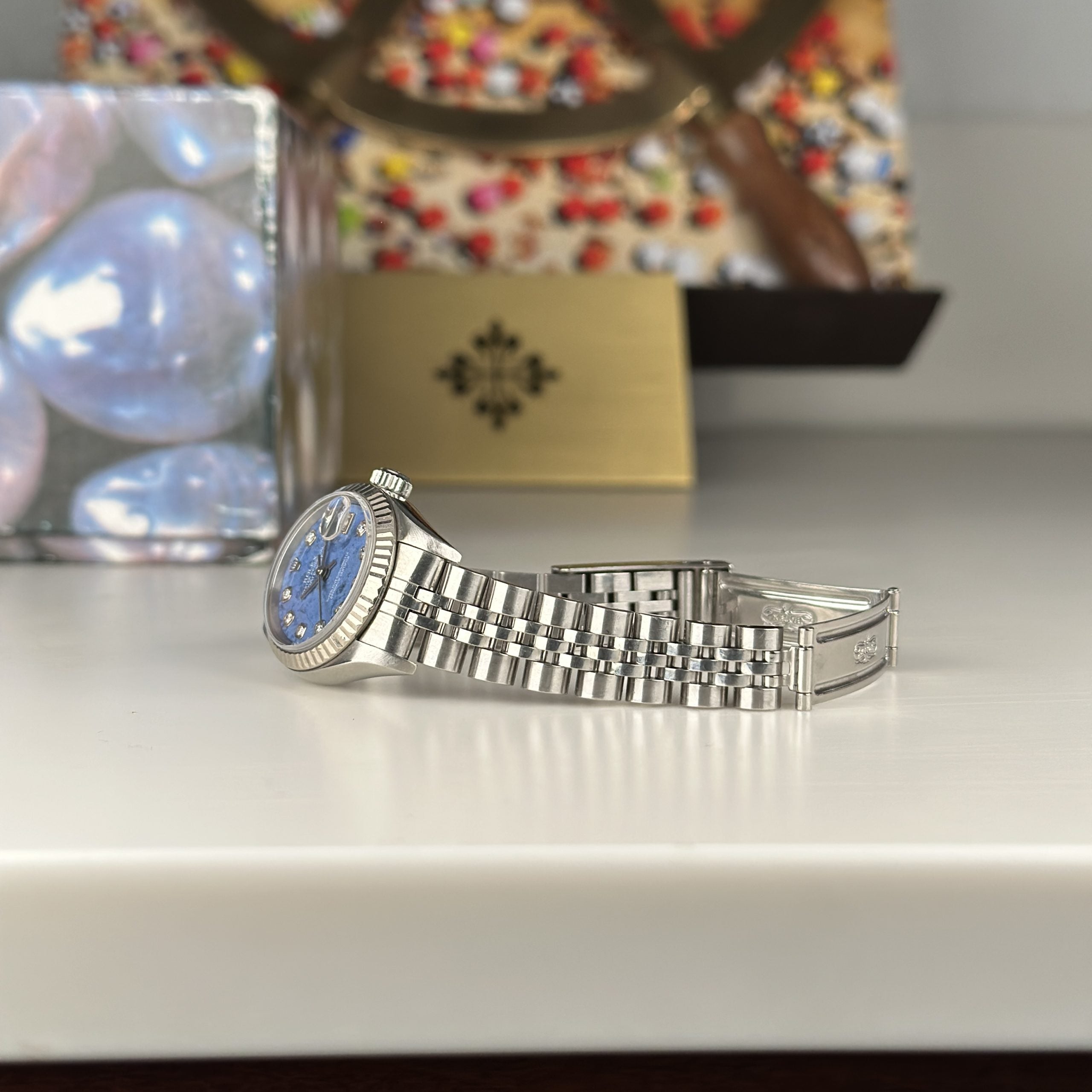 2000 Rolex Datejust 79174 ladies 23mm Diamonds Sodalite Dial