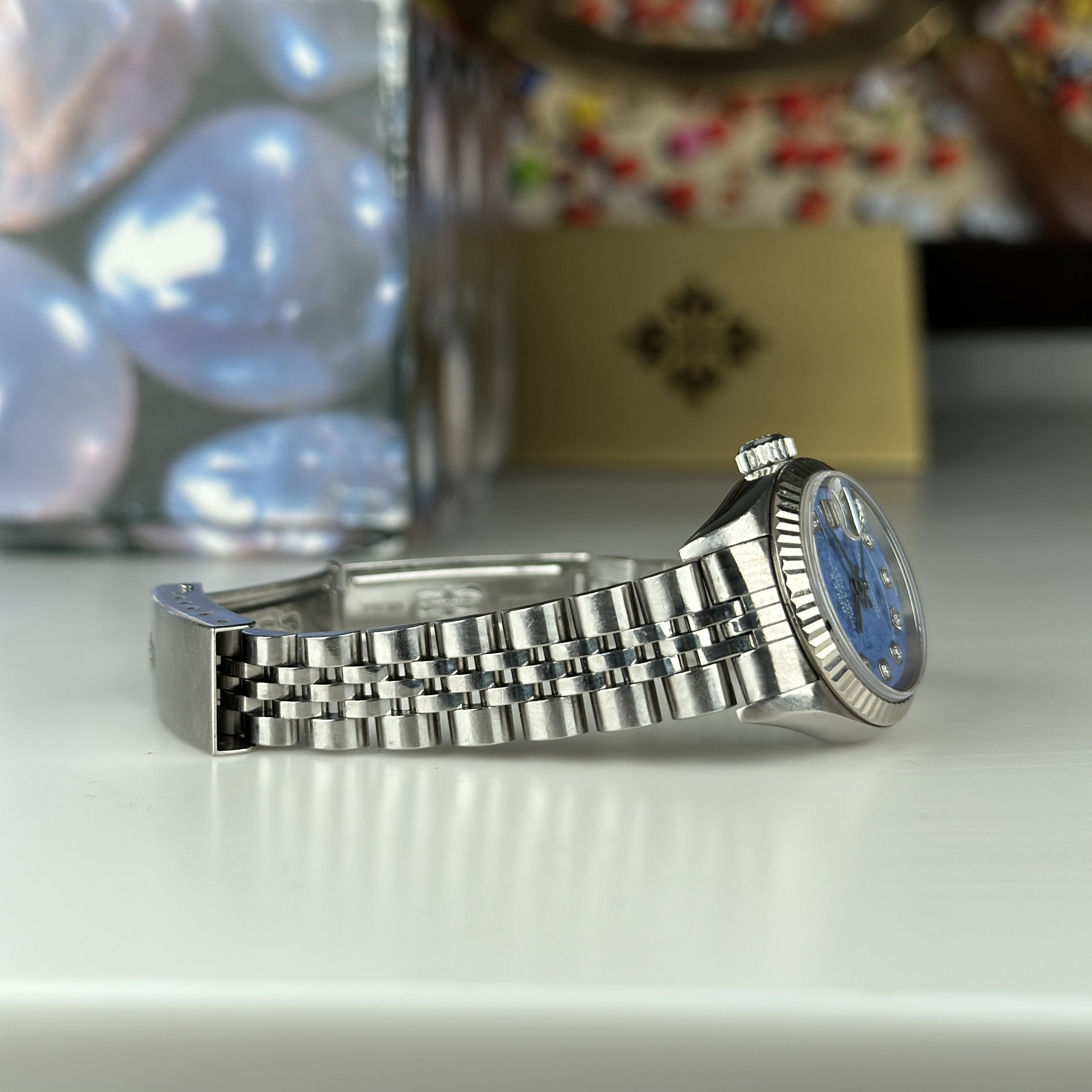 2000 Rolex Datejust 79174 ladies 23mm Diamonds Sodalite Dial