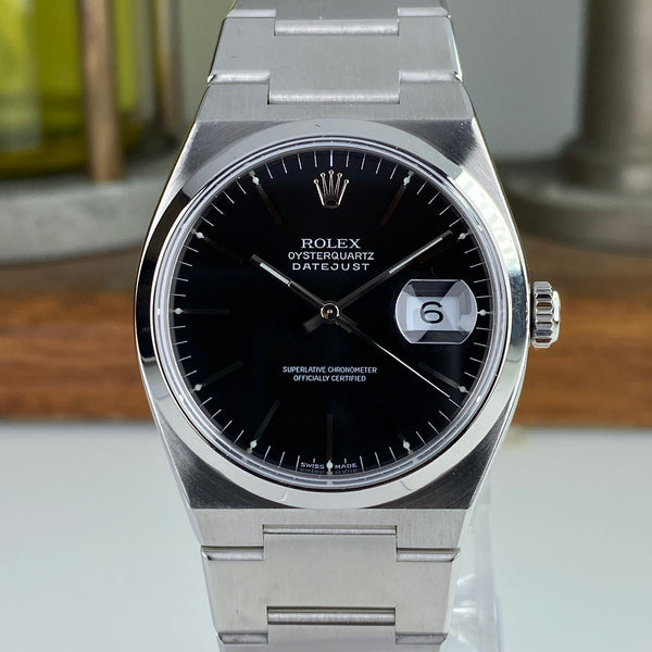 2000 Rolex Datejust Oysterquartz 17000 New Old Stock Black Dial