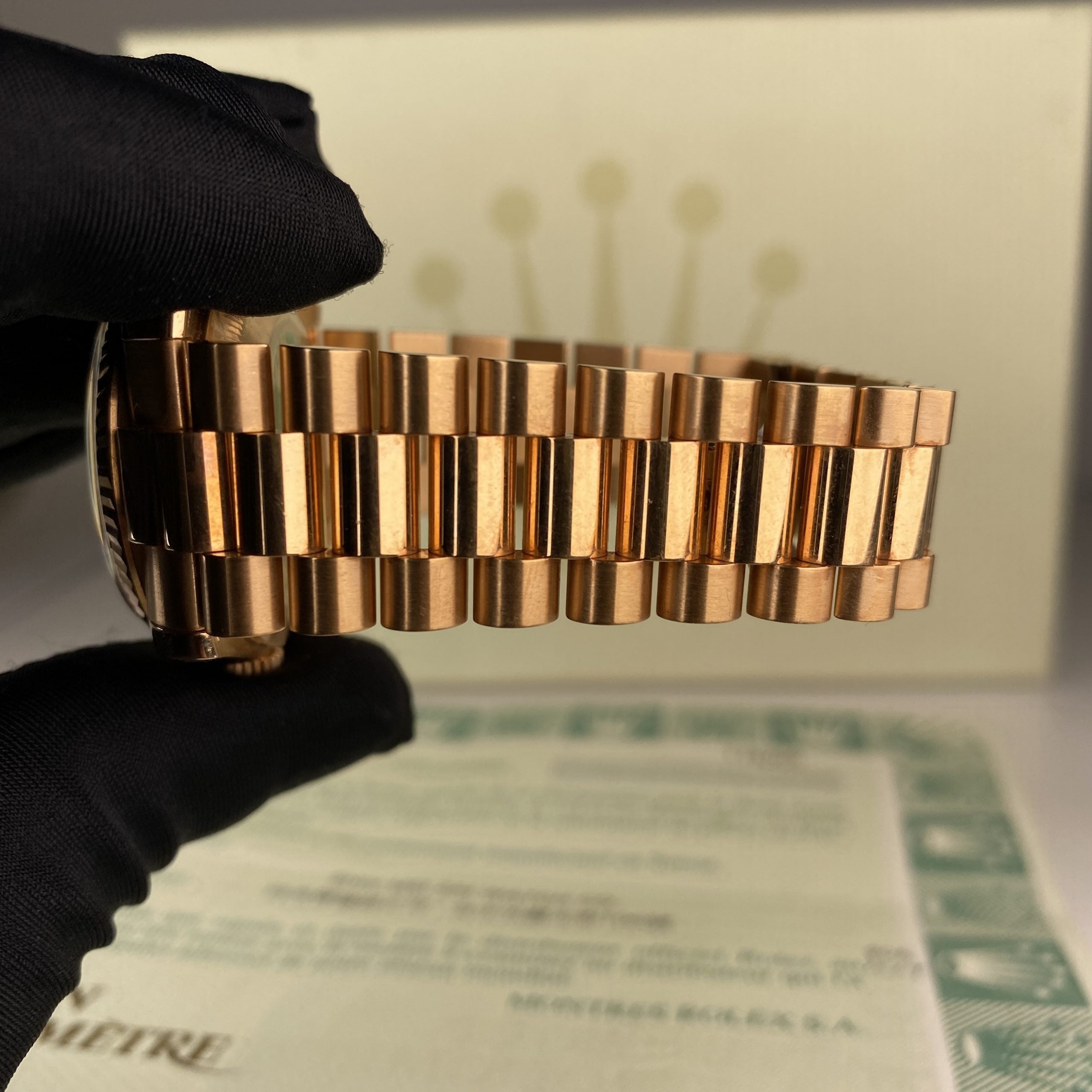 2000 Rolex Day-Date 118205 Unpolished President Rose Gold with Factory Diamond Dial with Box & Papers