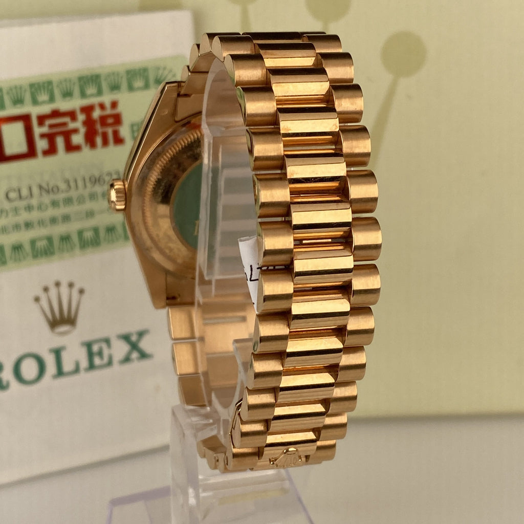 2000 Rolex Day-Date 118205 Unpolished President Rose Gold with Factory Diamond Dial with Box & Papers