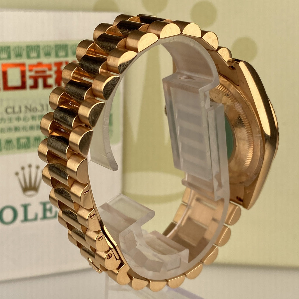 2000 Rolex Day-Date 118205 Unpolished President Rose Gold with Factory Diamond Dial with Box & Papers